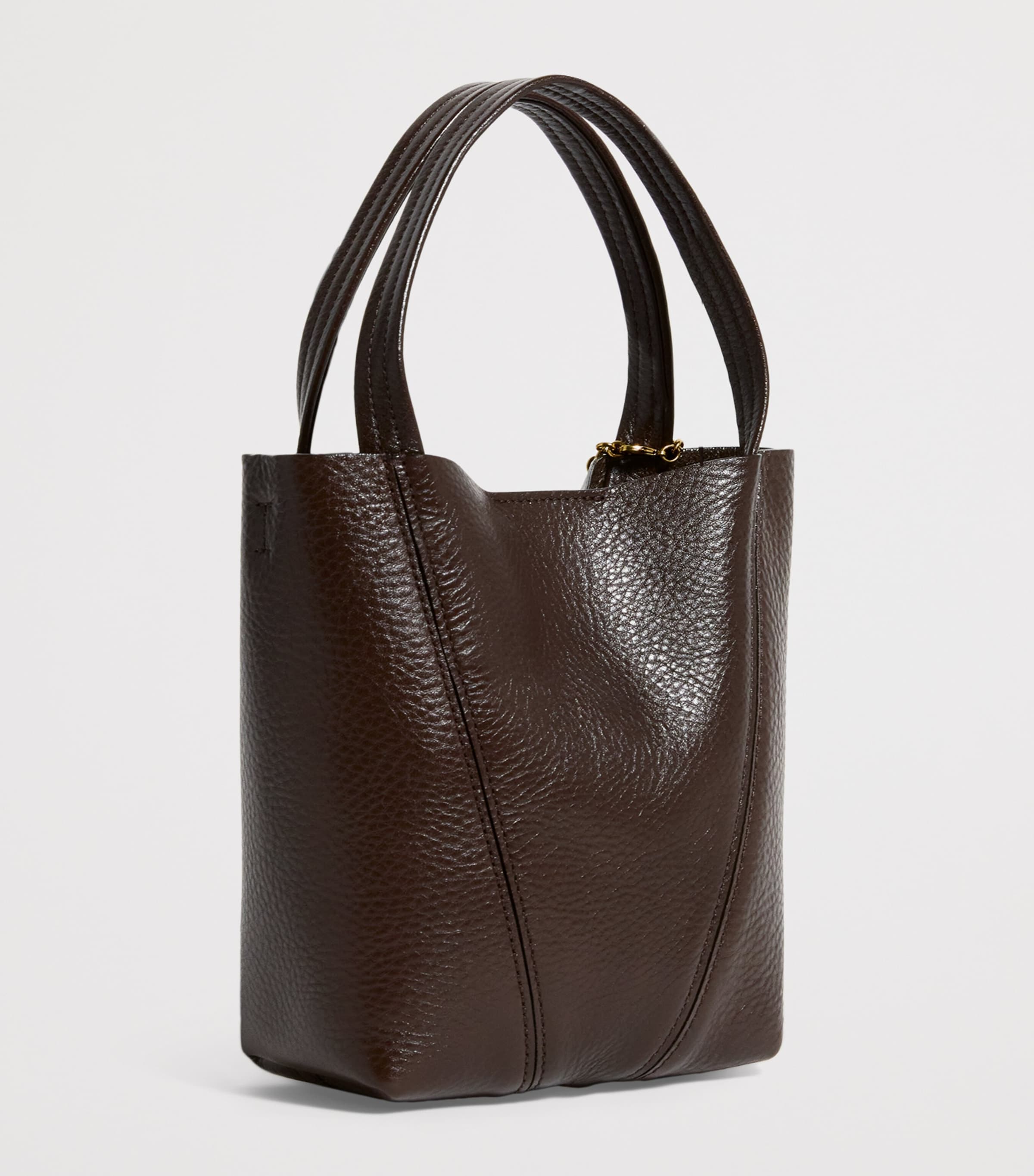 Chloé Small Calfskin Spin Tote Bag Kohl Brown Image 3