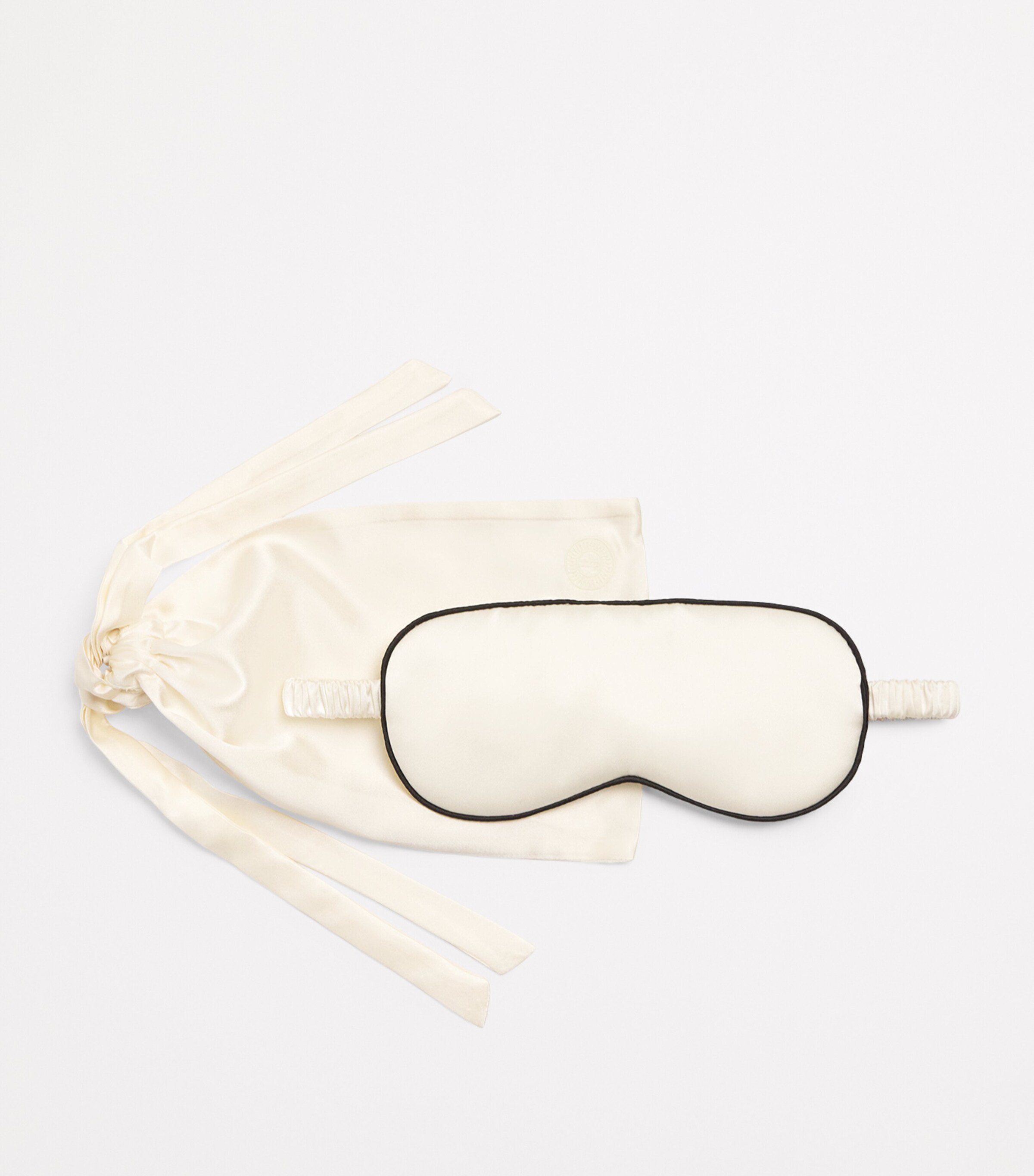 Harrods Womens Silk Satin Sleep Mask Ivory Image 4