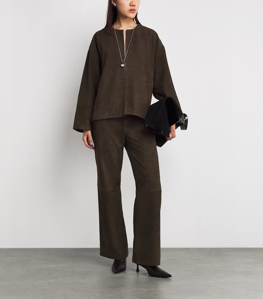 Stylein Womens Suede Vana Jacket Pebble Brown Image 2