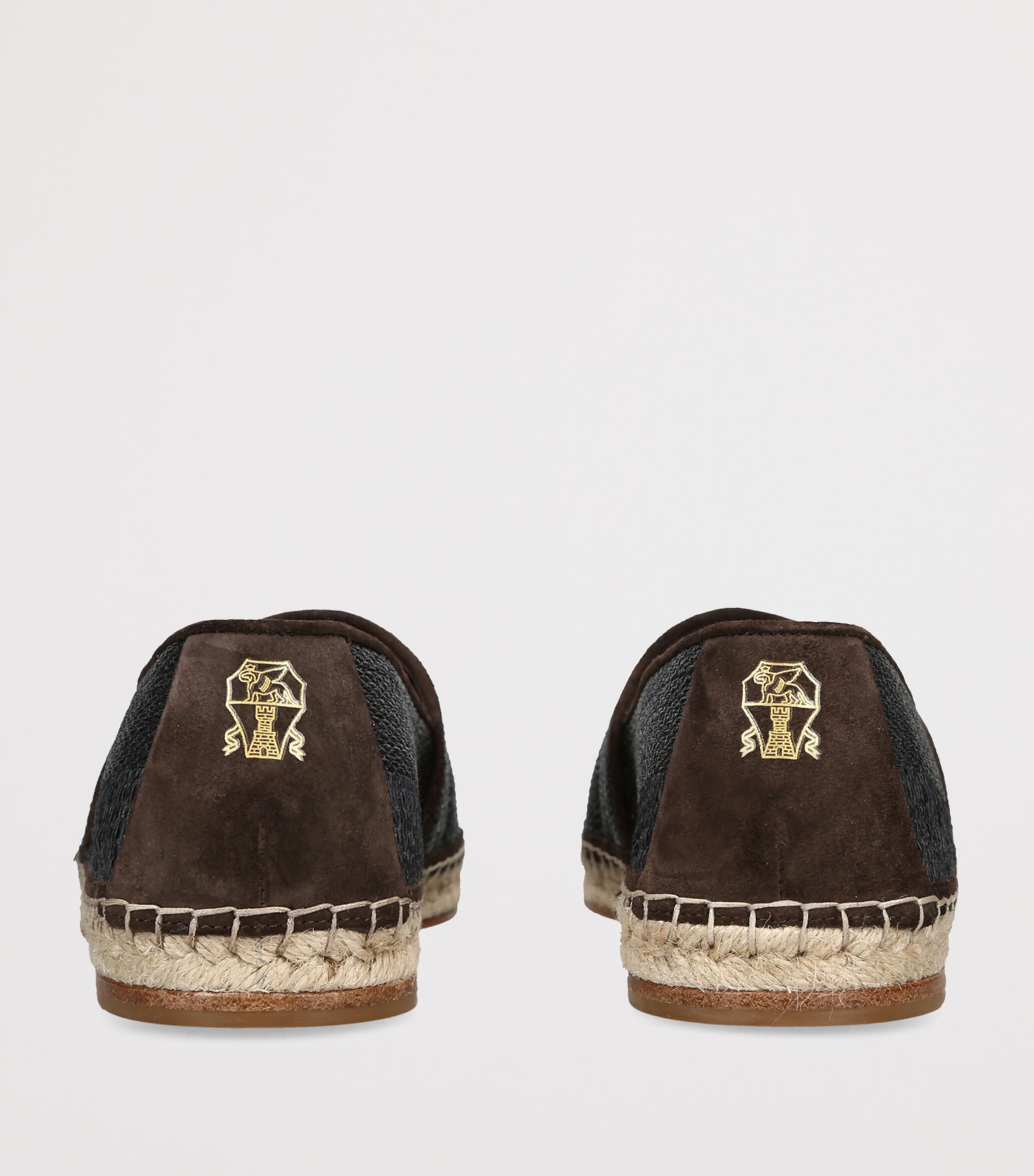 Brunello Cucinelli Suede-Trim Espadrilles Black/comb Image 4