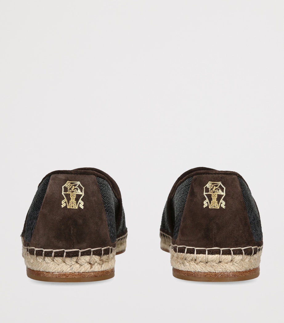 Brunello Cucinelli Suede-Trim Espadrilles Black/comb Image 4