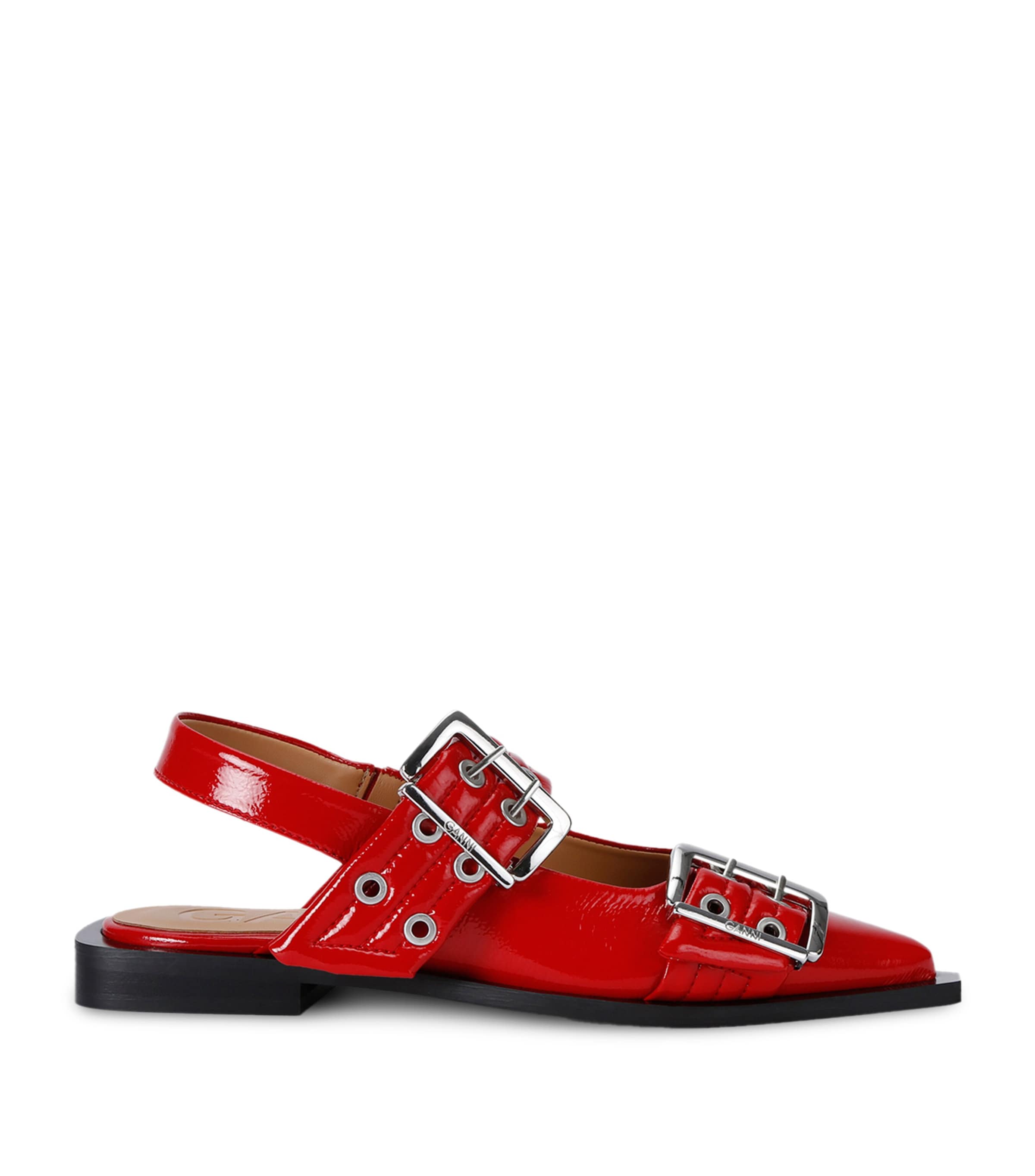 GANNI Leather Buckle Ballet Flats | Women Shoes | Flats | Ballet Flats | Designers | Ganni | Womens Shoes