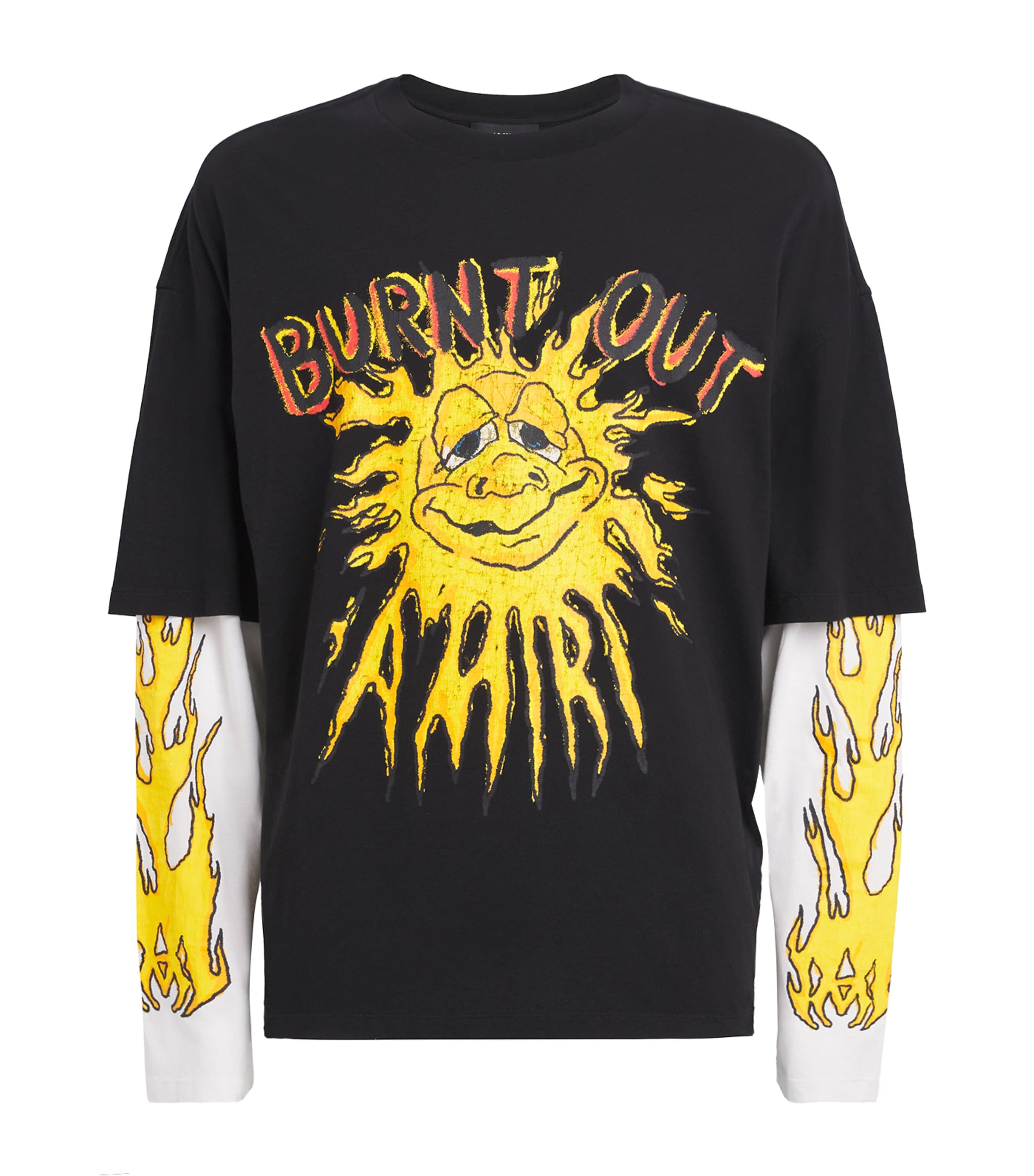 AMIRI Mens Cotton Burn Out T-Shirt Black Image 1