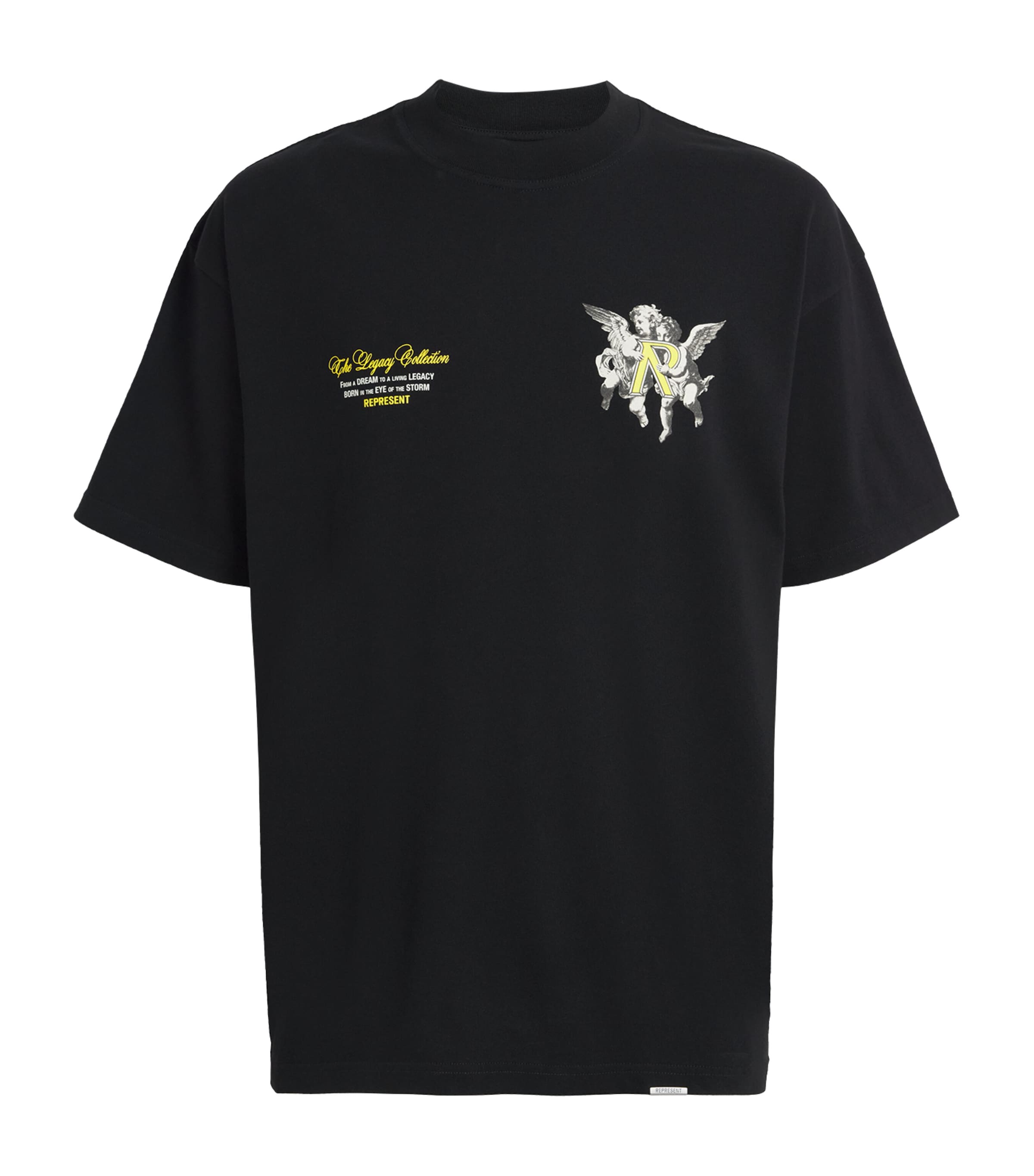 Represent Legacy Cherubs Cotton Graphic T-shirt In Black