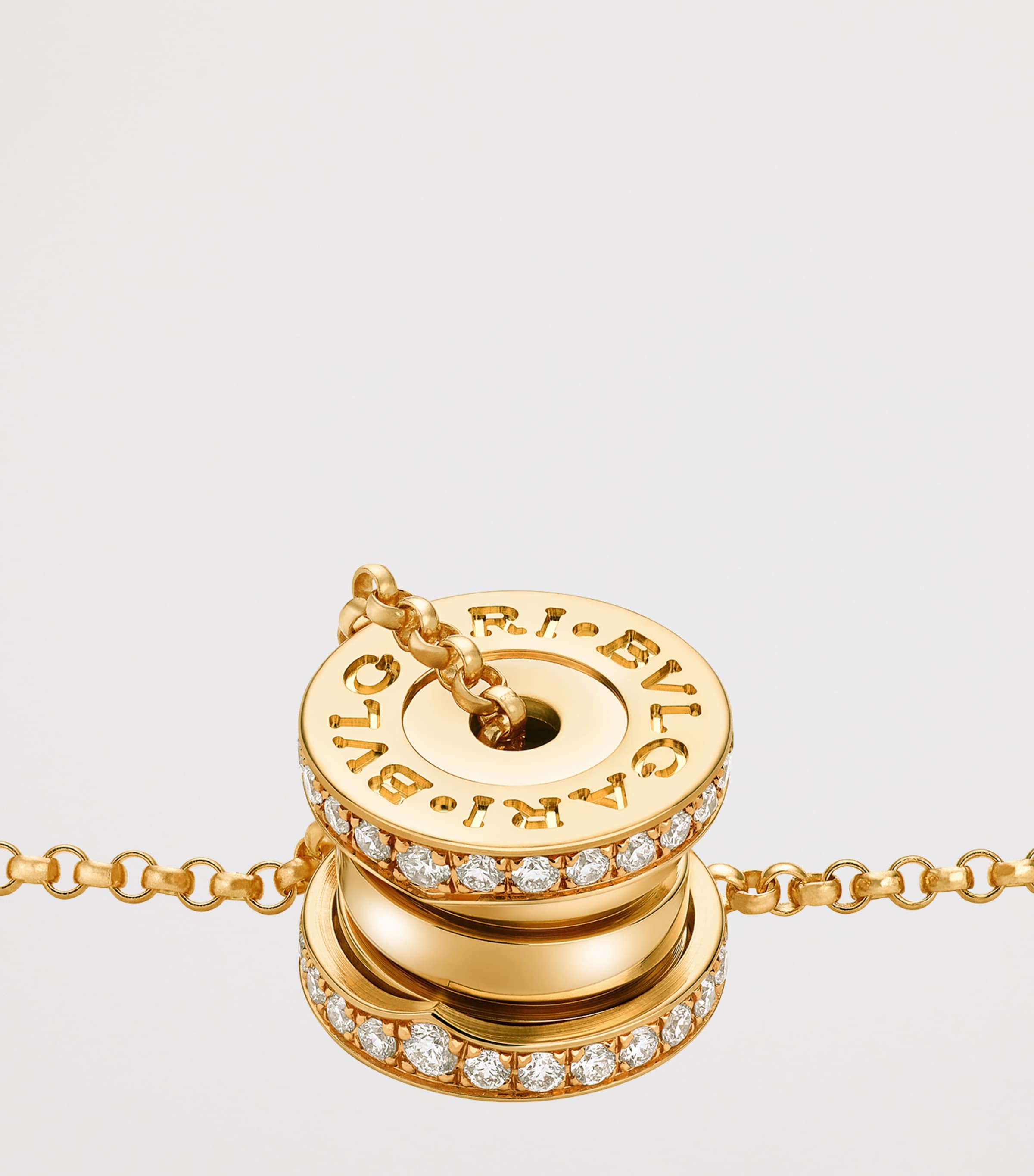 Bvlgari Yellow Gold and Diamond B.zero1 Pendant Necklace Yellow Gold Image 4