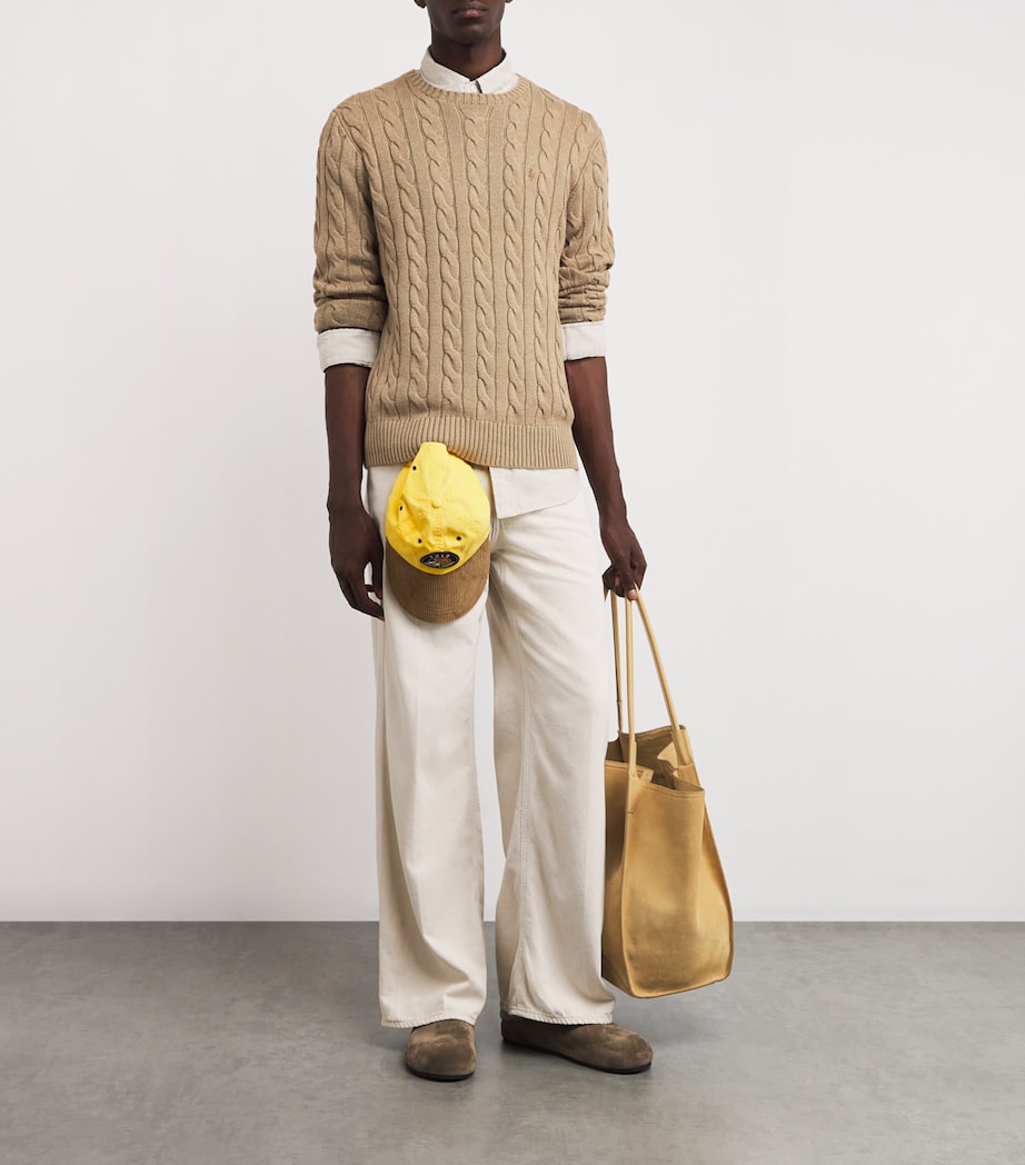 Cotton Cable-Knit Sweater BROWN Image 2