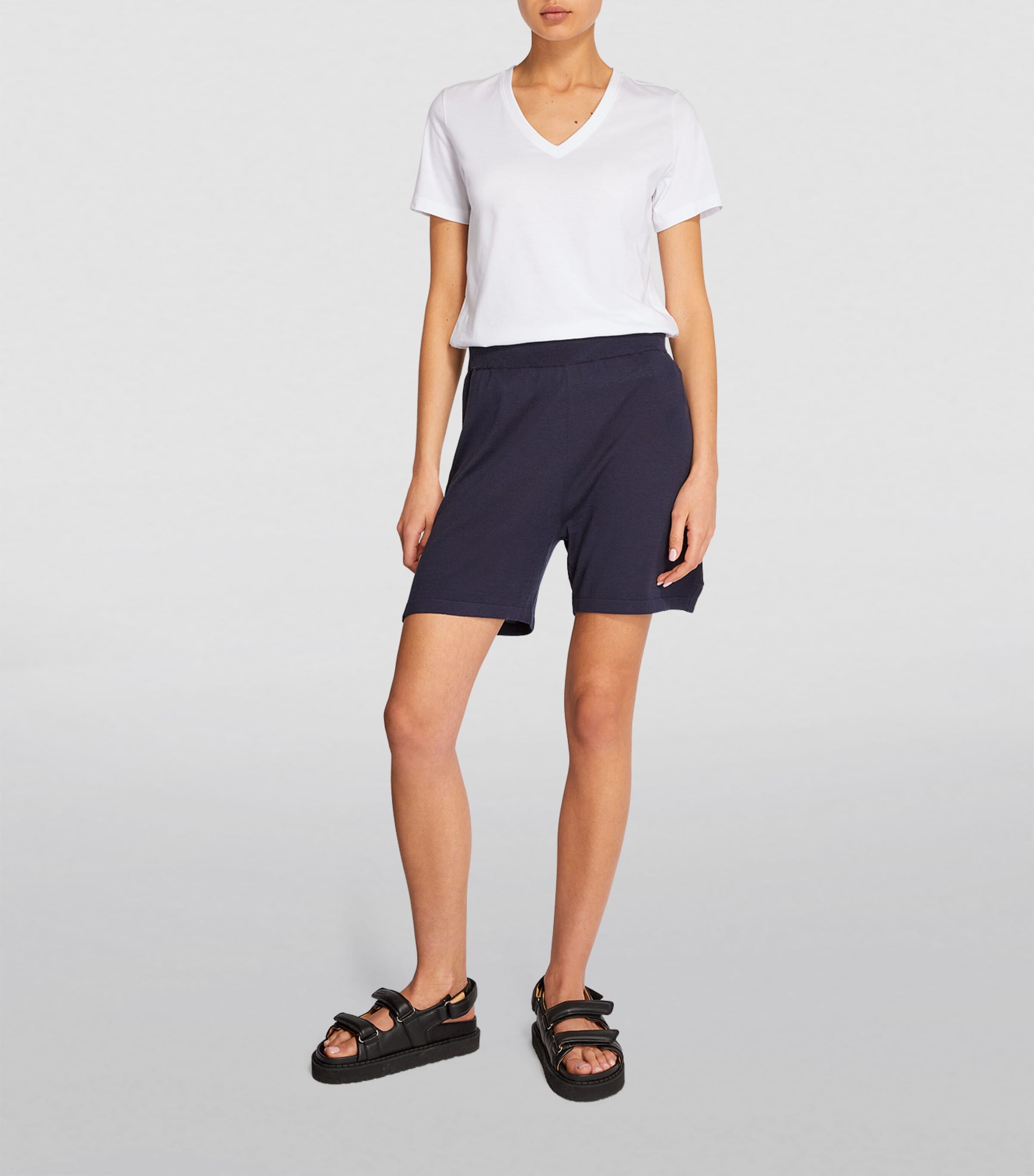 Falke Womens Pima Cotton V-Neck T-Shirt White Image 2