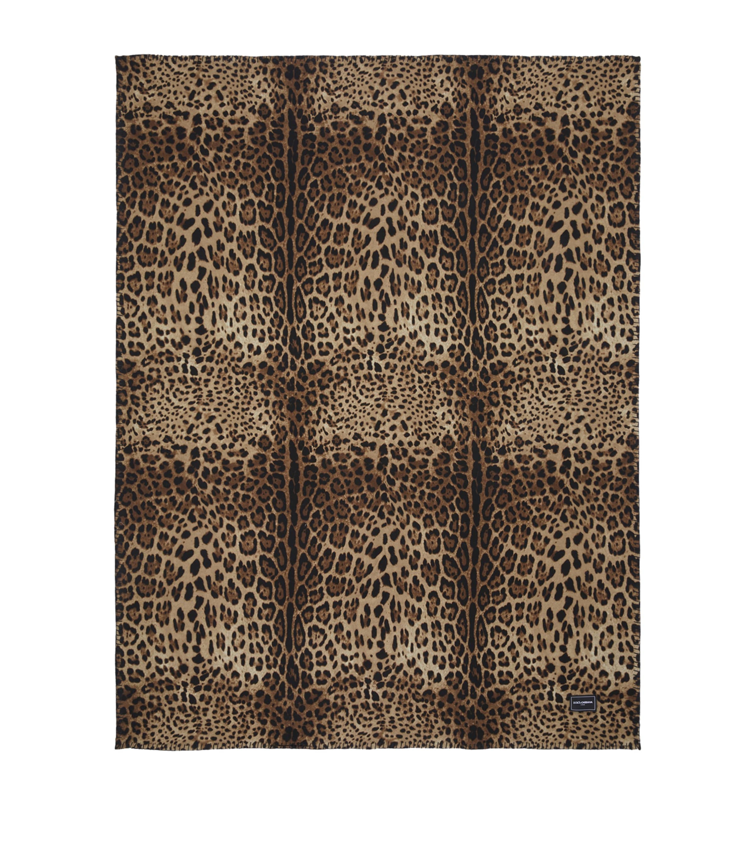 Shop Dolce & Gabbana Casa Wool-silk Leopardo Blanket