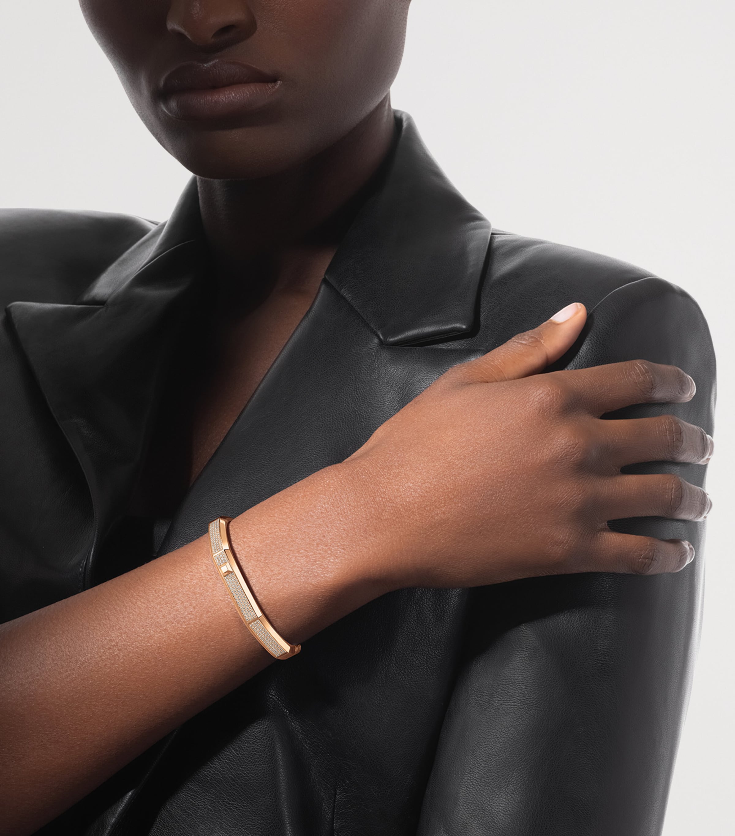 Messika Moderniste Medium Yellow Gold and Diamond Pavé Bangle (1.25ct) Yellow Gold Image 2