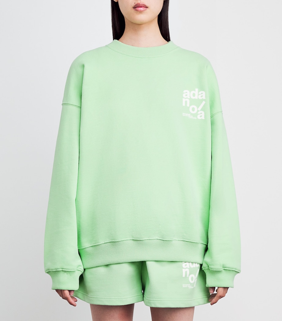 Cotton Logo Sweatshirt LIME GRN/MRSHML WHT Image 3