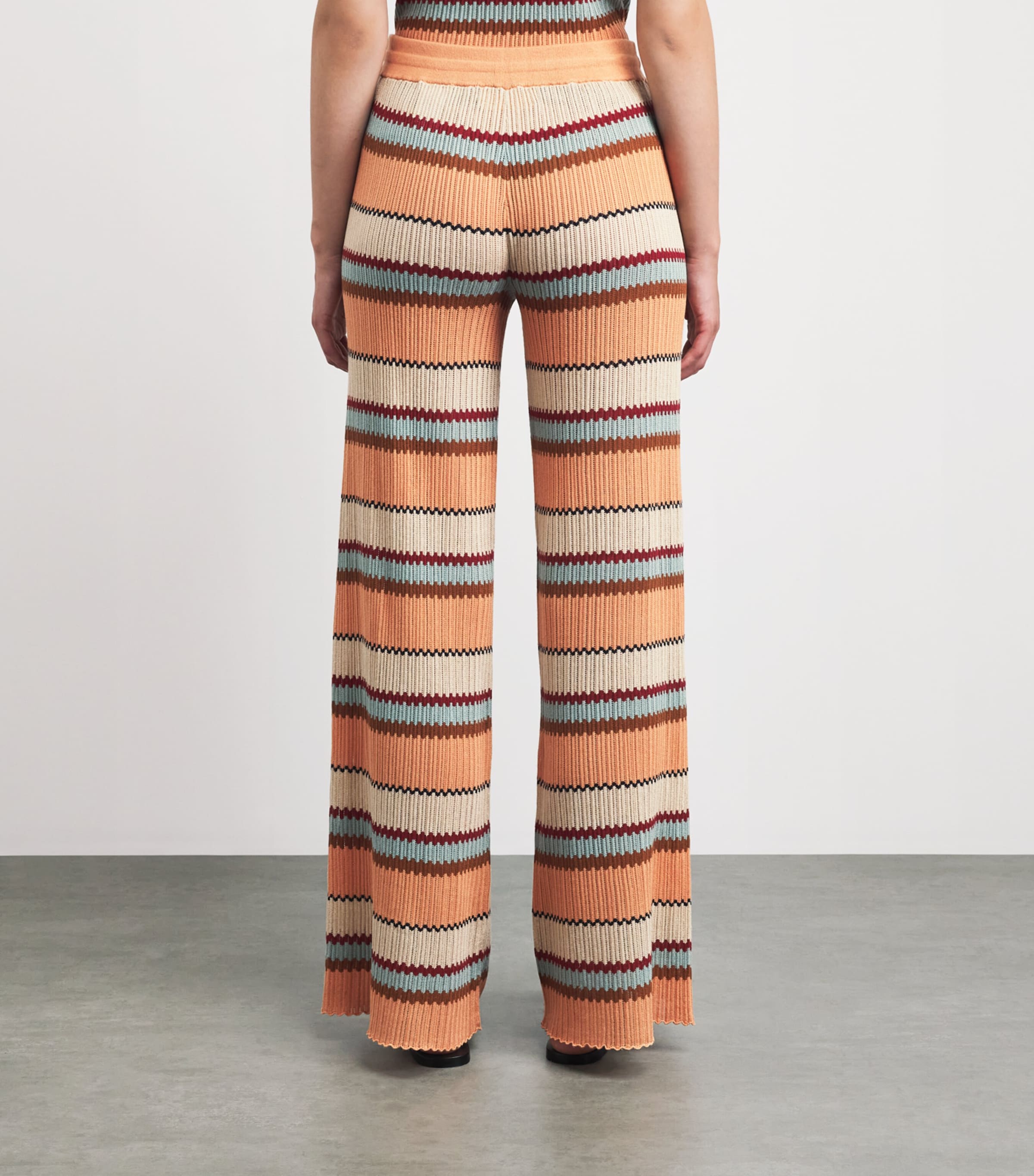 Guest In Residence Womens Linen-Silk Stripe Palazzo Trousers Nectar Combo Nctrco Image 5