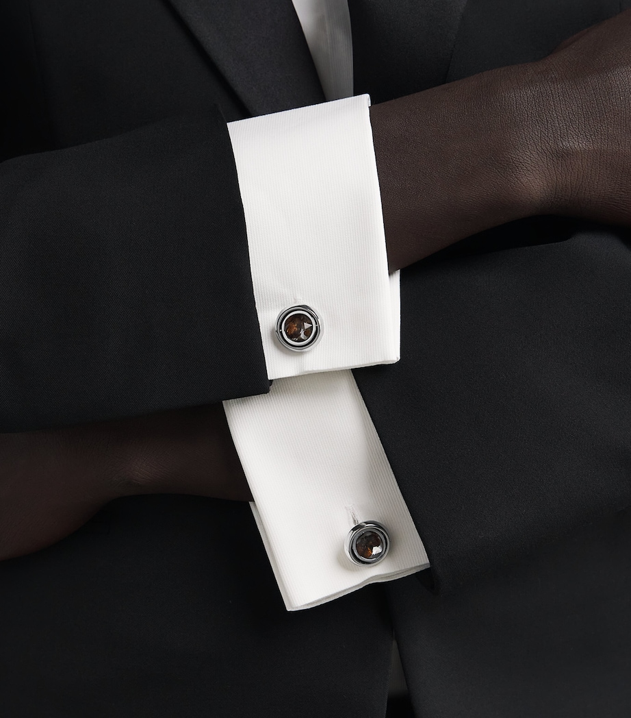Graffiato Stony-Iron Meteorite Cufflinks BROWN Image 5