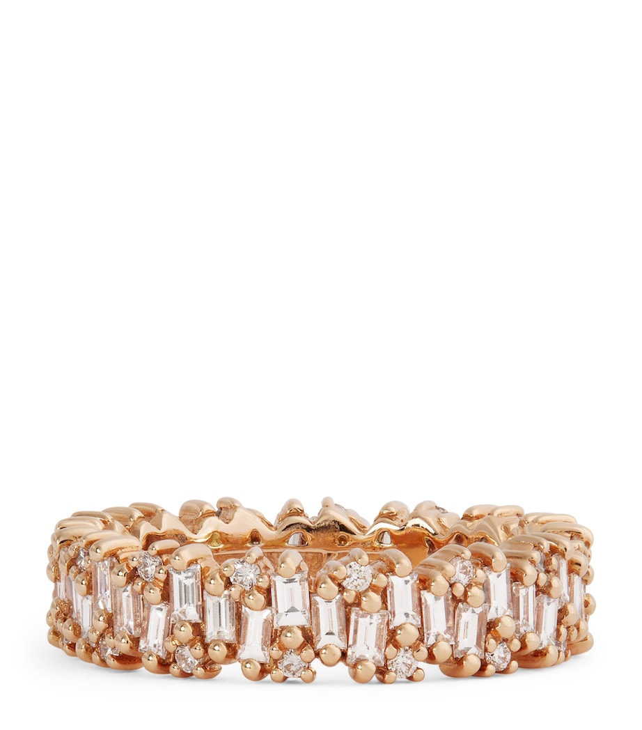 Rose Gold and Diamond Shimmer Eternity Ring 18K RG/WD Image 1