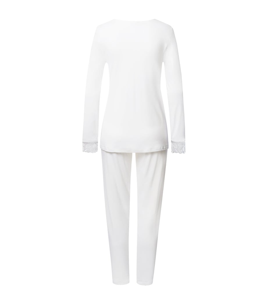 Cotton Lace-Trim Pyjama Set OFF WHITE Image 2