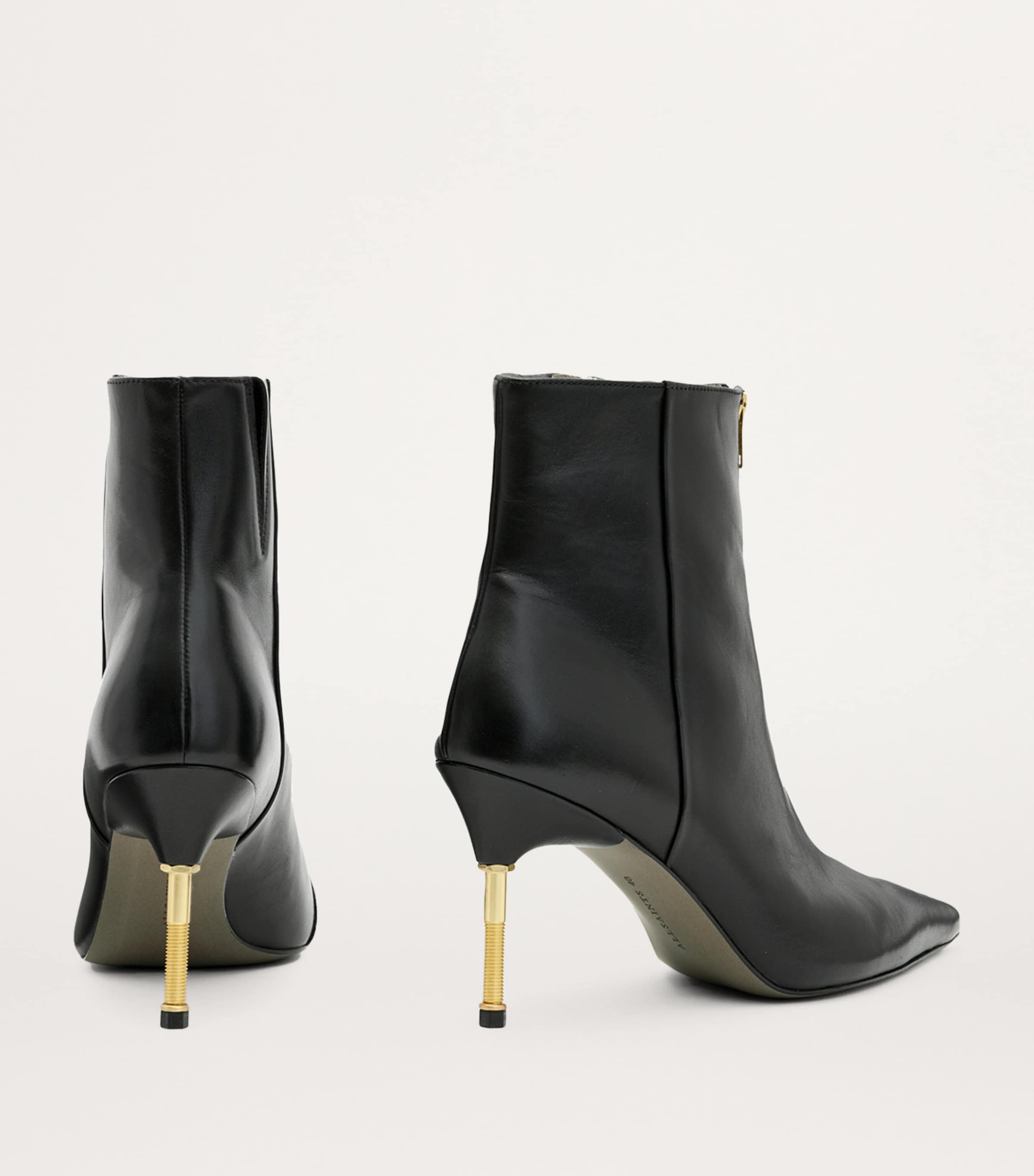 Leather Natasha Boots 52 BLACK/WARM BRASS Image 3