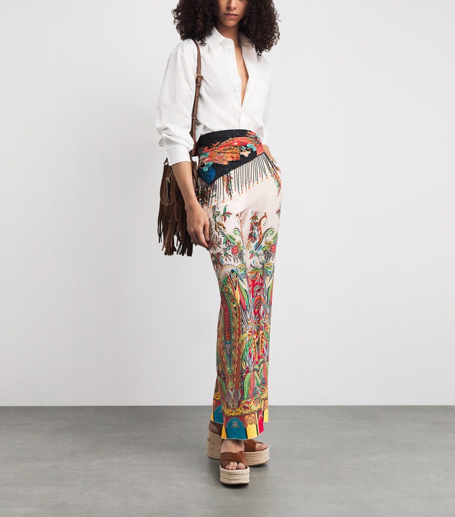 Etro Womens Silk Paisley Tailored Trousers Prnt/white Bs Image 2