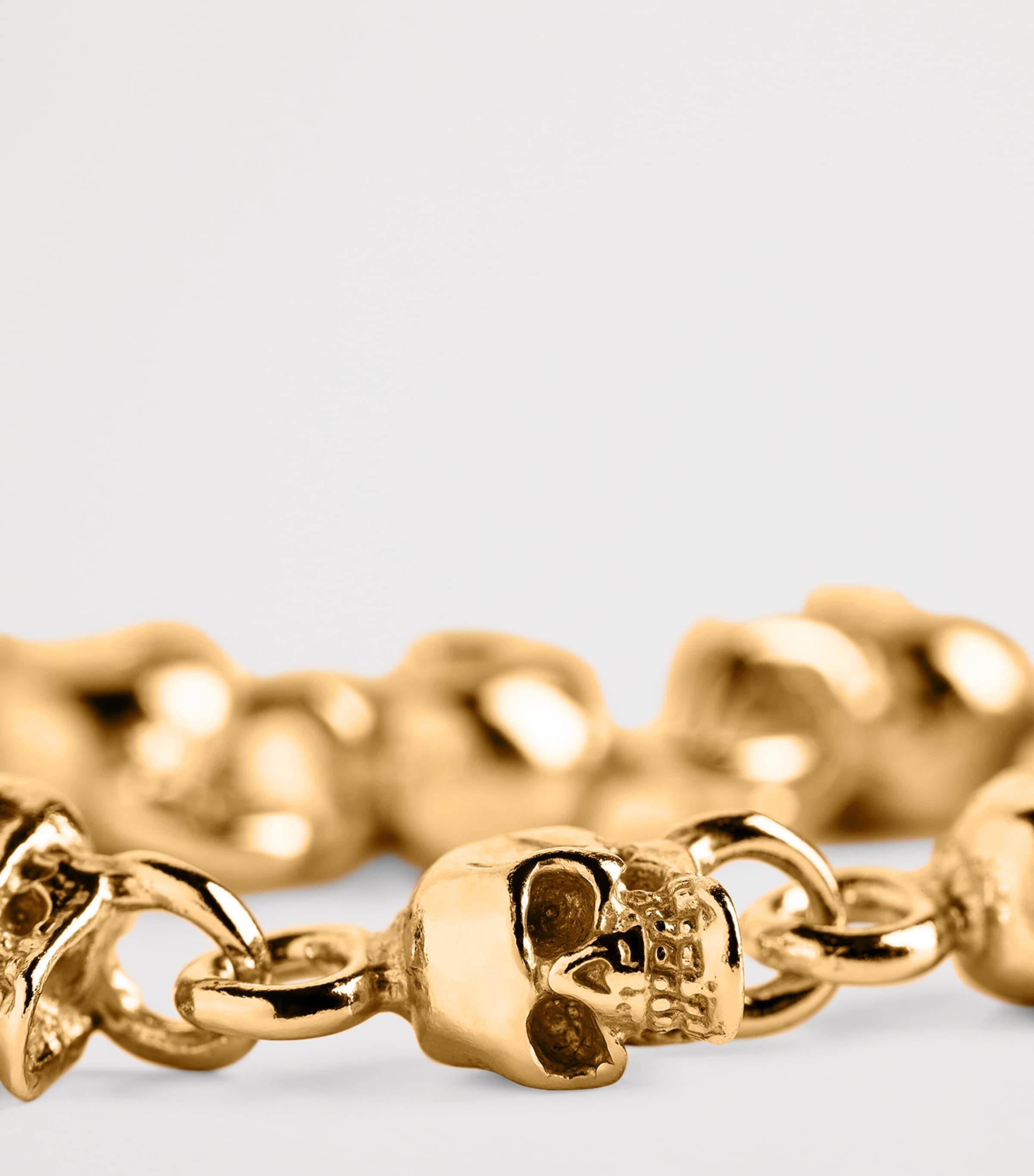 Emanuele Bicocchi Gold-Plated Sterling Silver Skull Bracelet Gold Image 4