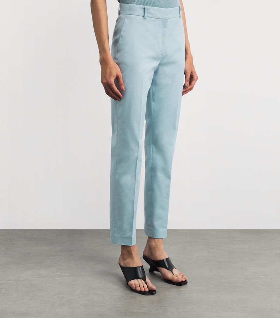 Joseph Womens Stretch-Cotton Coleman Slim Trousers Chambray Image 4