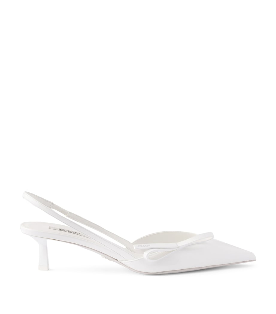 Prada Patent Leather Slingback Kitten Heels 45 White Image 1