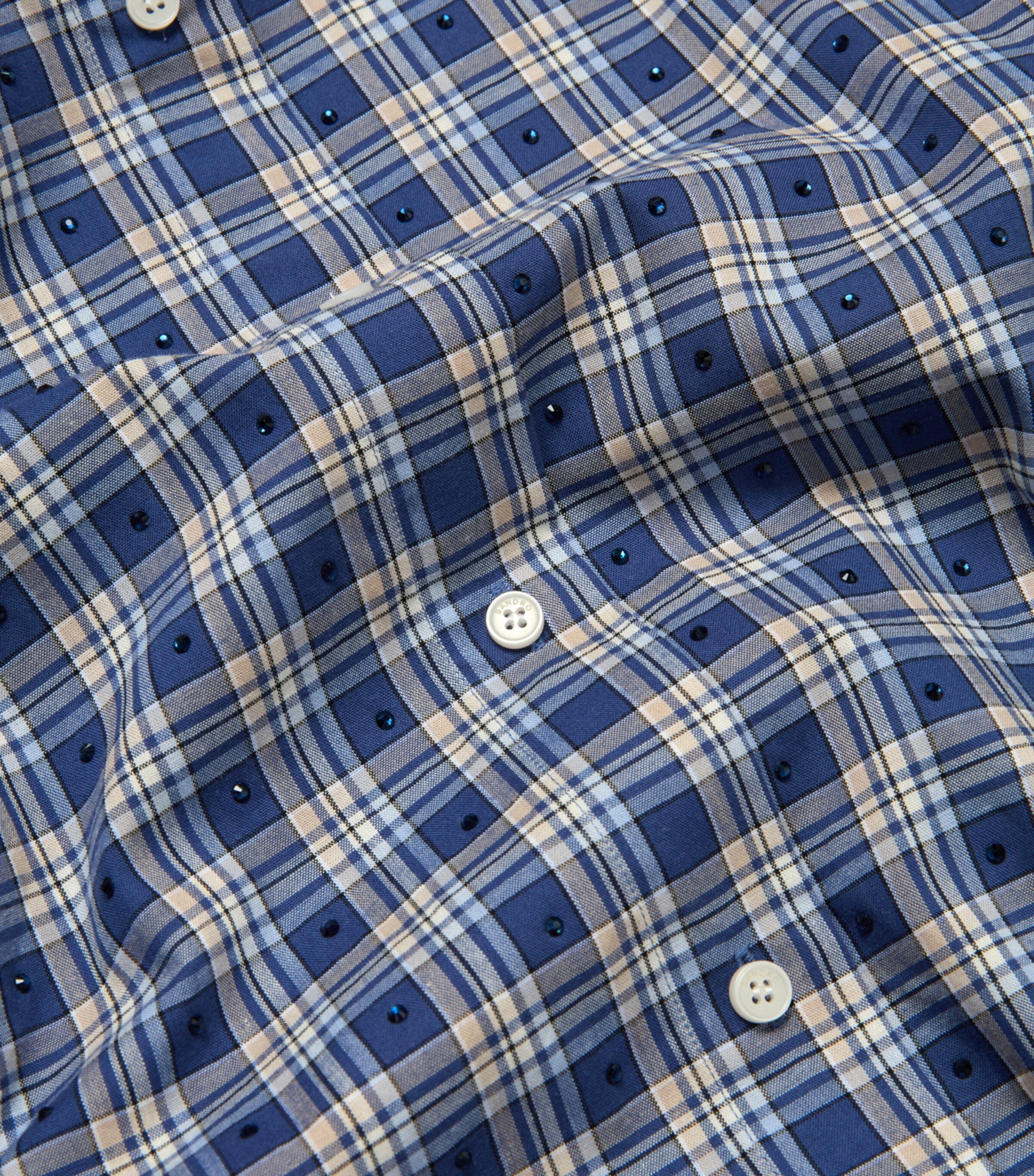 Sandro Paris Blue Rhinestone-Embellished Check Shirt | Harrods US