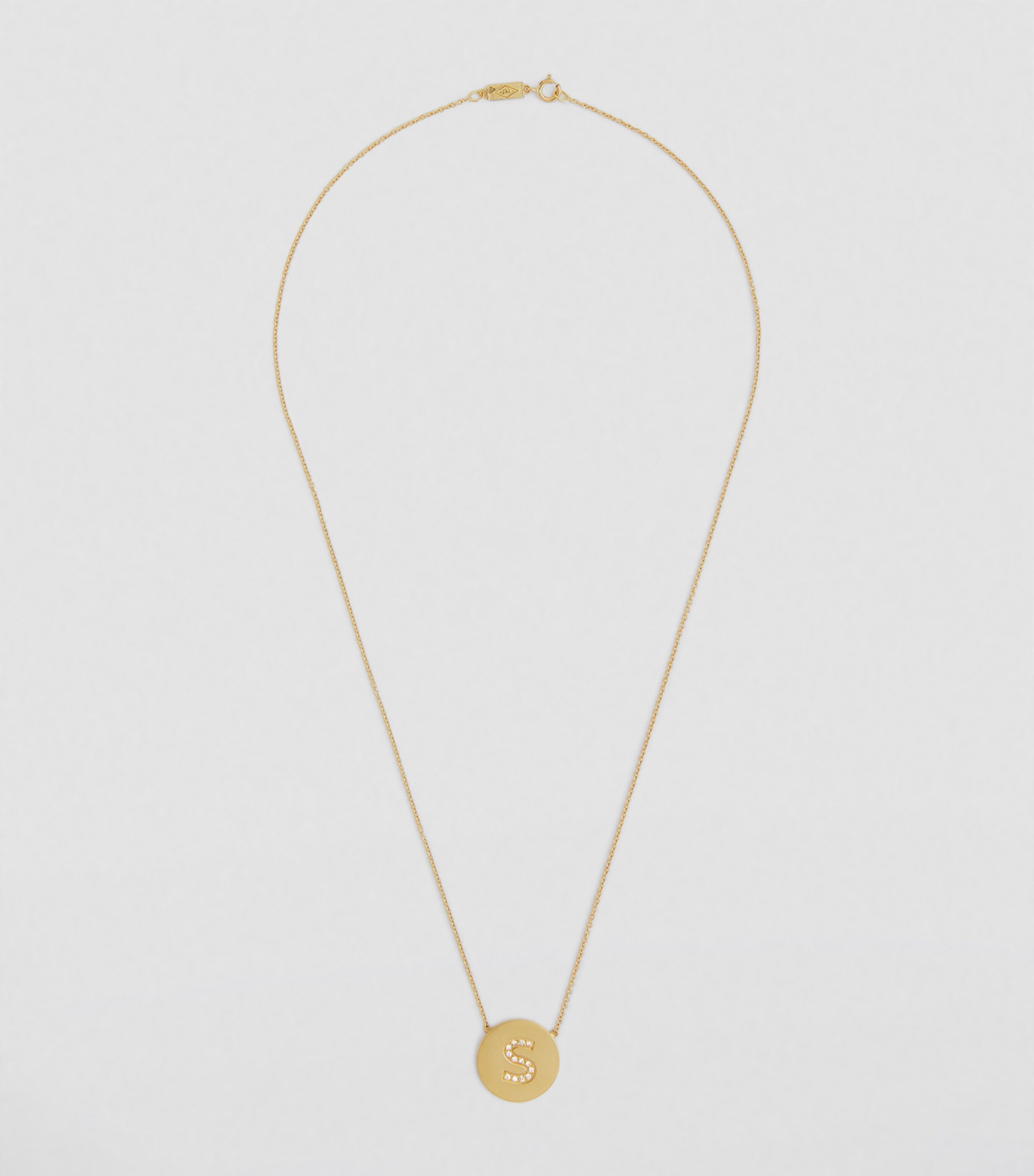 Jennifer Meyer Yellow Gold and Diamond Alphabet S Necklace Yellow Gold Image 2