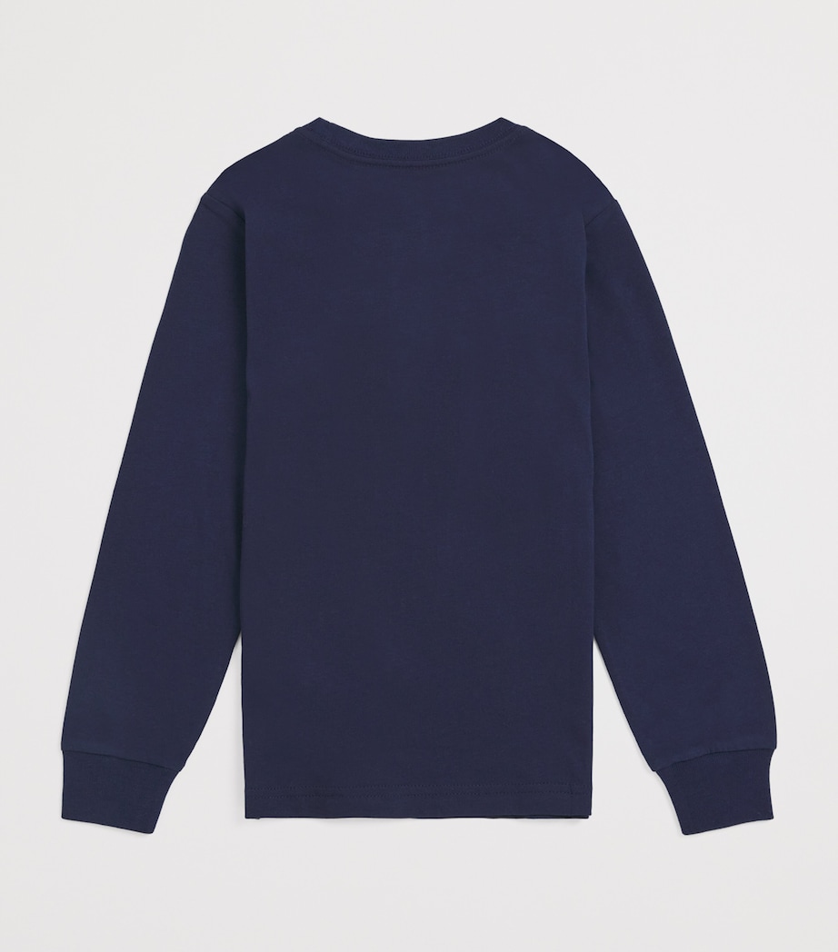 Cotton Polo Bear Sweater (2-7 Years) NAVY Image 2