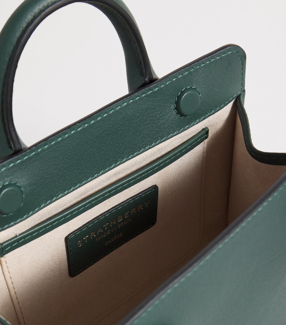 Leather Nano Tote Bag BOTTLE GREEN Image 4