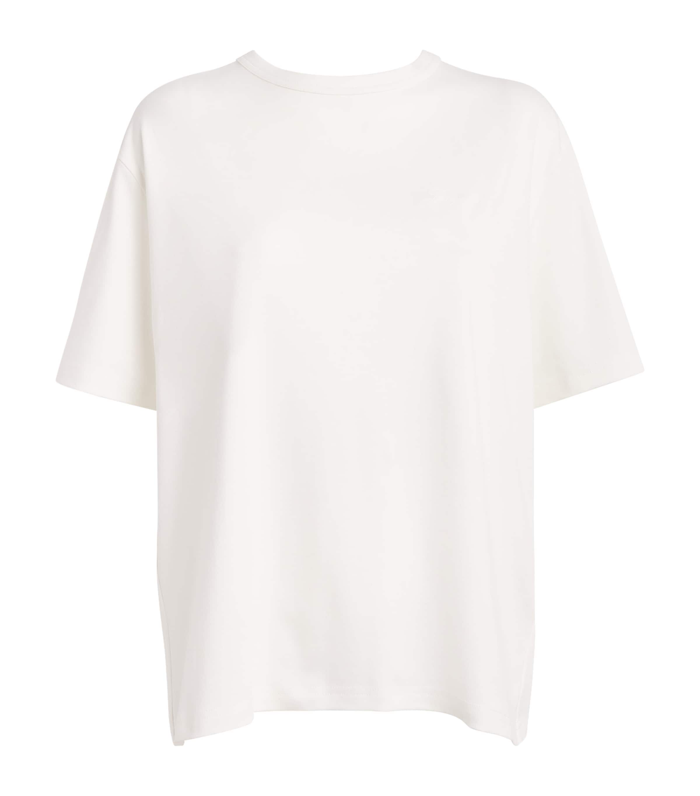 Jacquemus Womens Cotton-Silk Logo Tovalo T-Shirt White Image 1