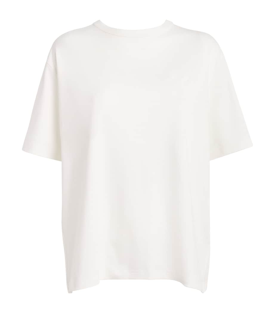 Jacquemus Womens Cotton-Silk Logo Tovalo T-Shirt White Image 1