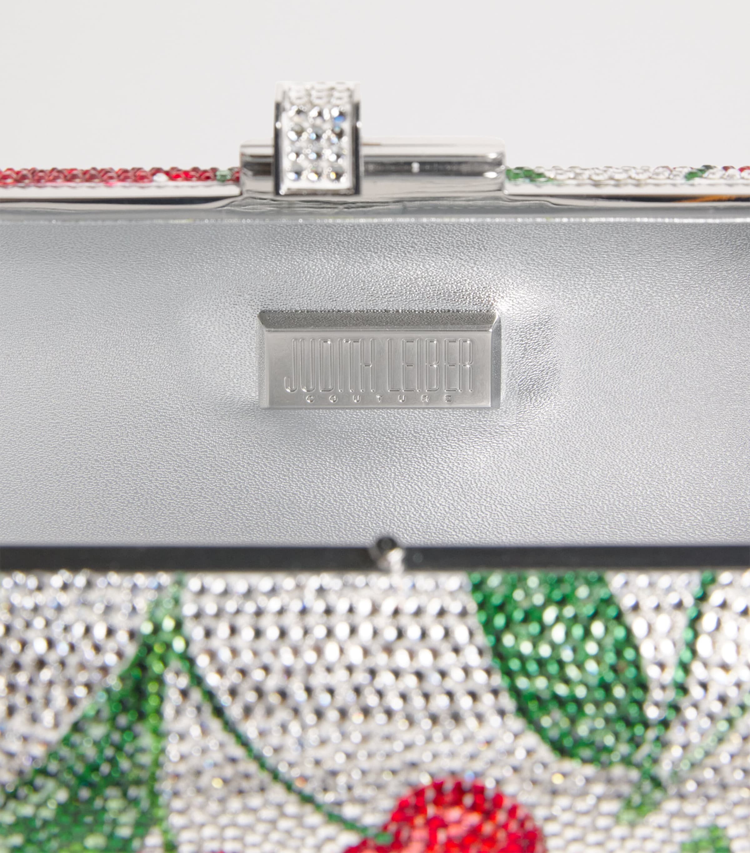 Judith Leiber Crystal Long Slide Cherries Clutch Bag Silver Rhine Multi Image 5