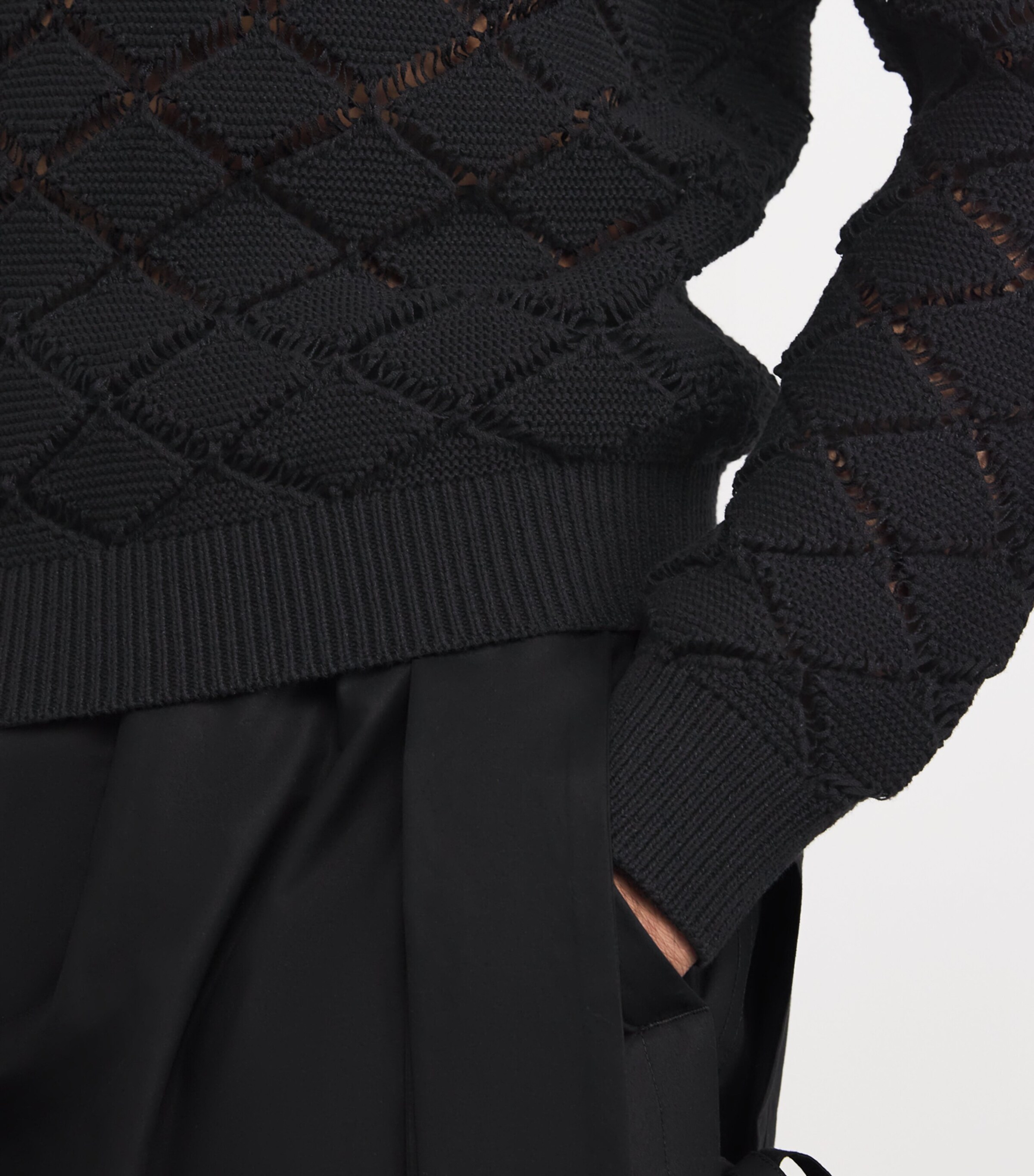 Craig Green Mens Cotton-Blend Pointelle Sweater Black Image 6