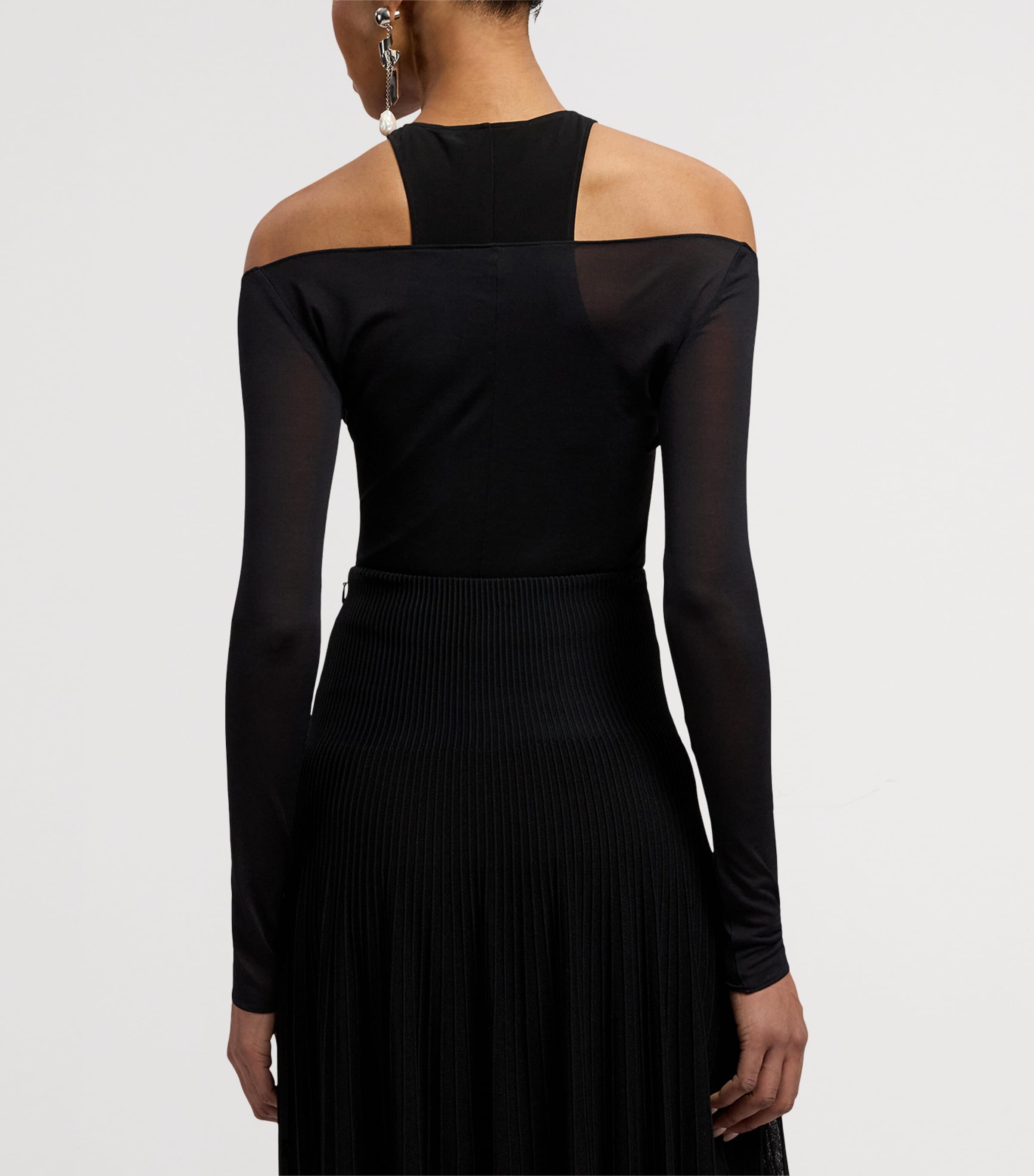 Ralph Lauren Collection Womens Mulberry Silk Layered Maxine Top Black Image 8
