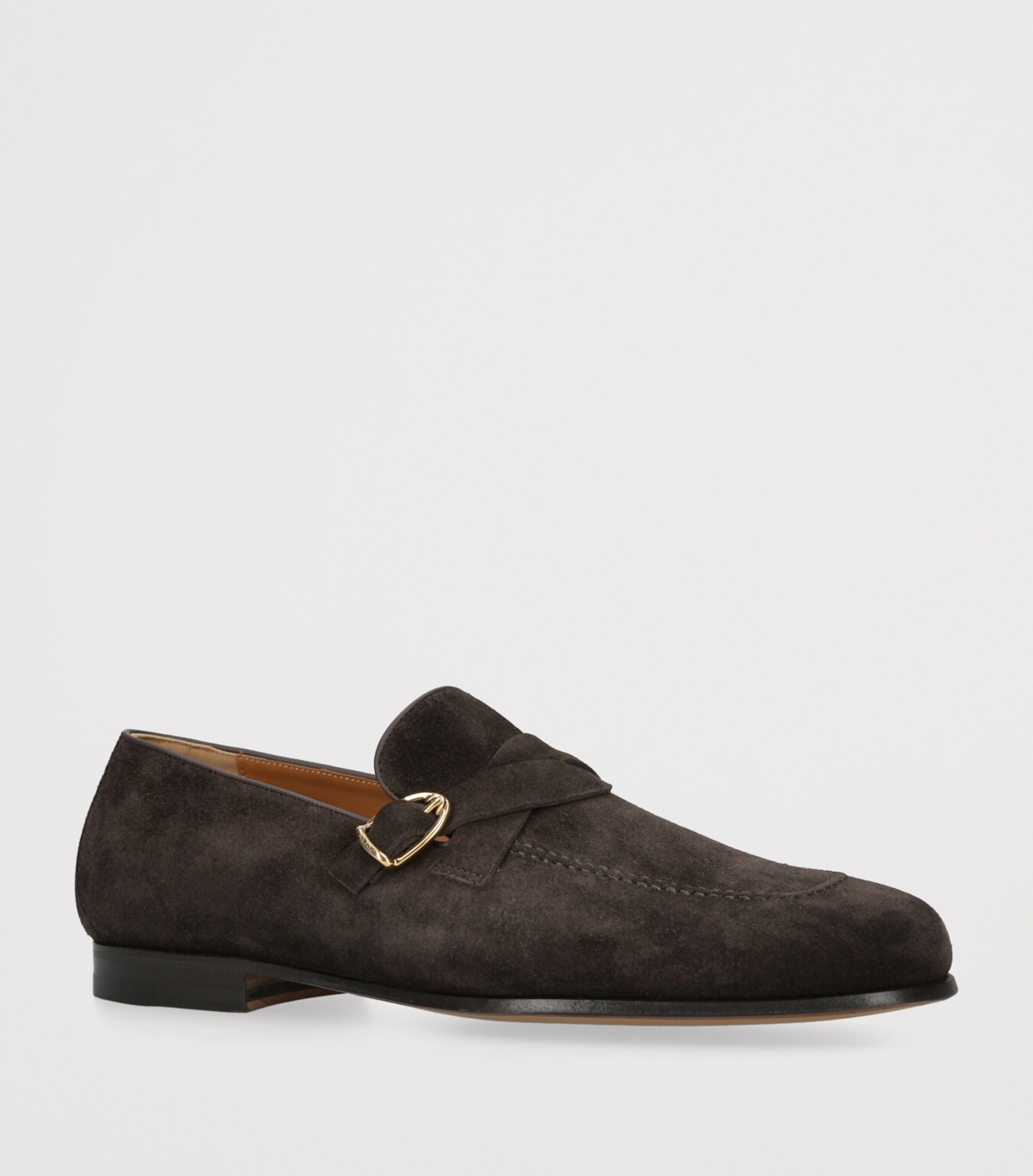 Suede Side Buckle Loafers BROWN Image 3