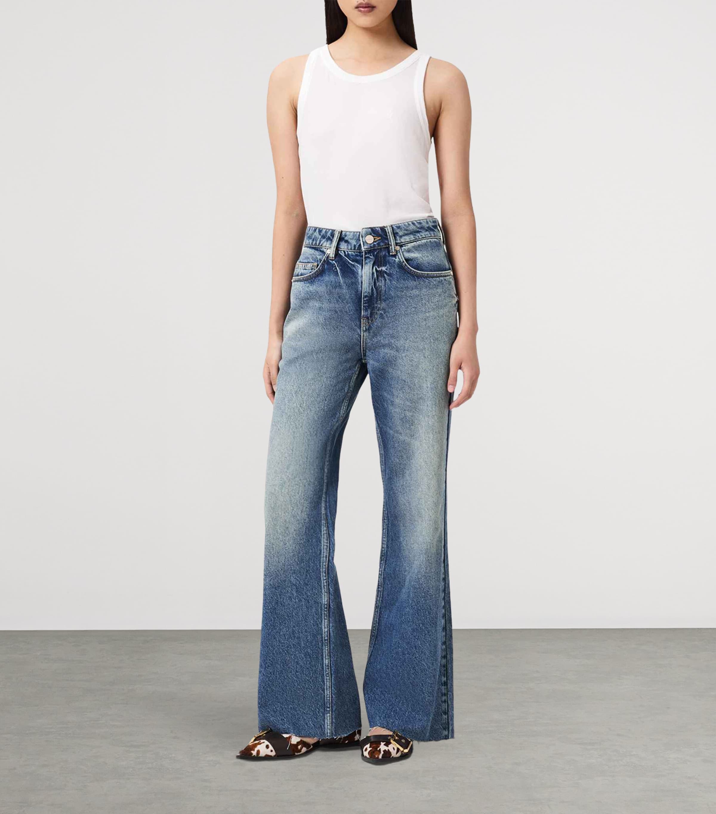 AllSaints Womens Ember Flared Jeans Vintage Indigo Image 2