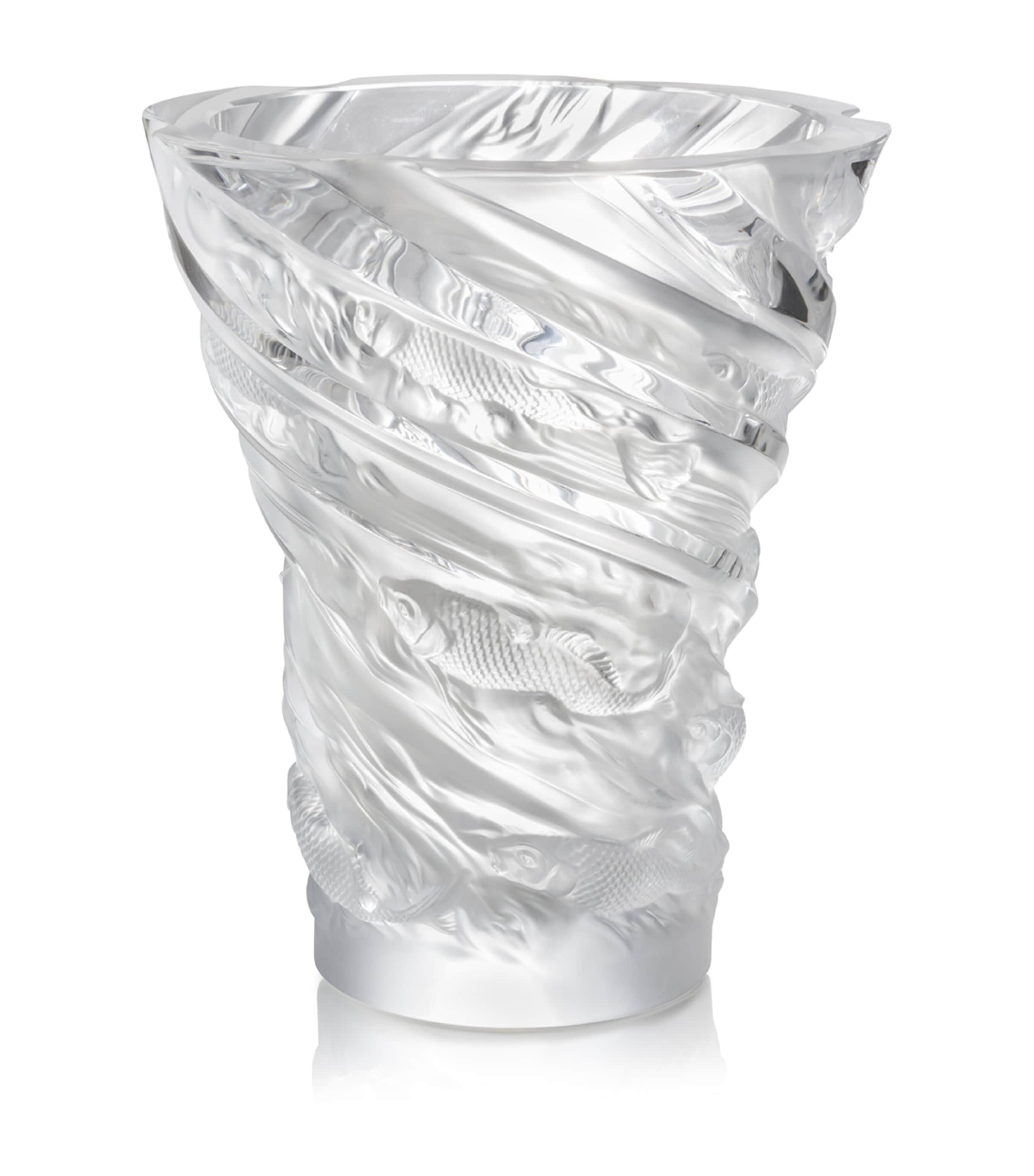 Lalique Koi Fish Vase In Transparent