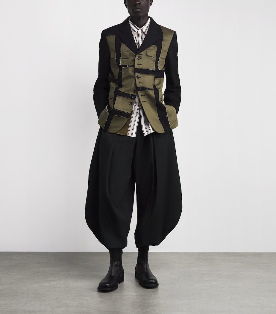 Wool Balloon Wide-Leg Trousers BLACK Image 2