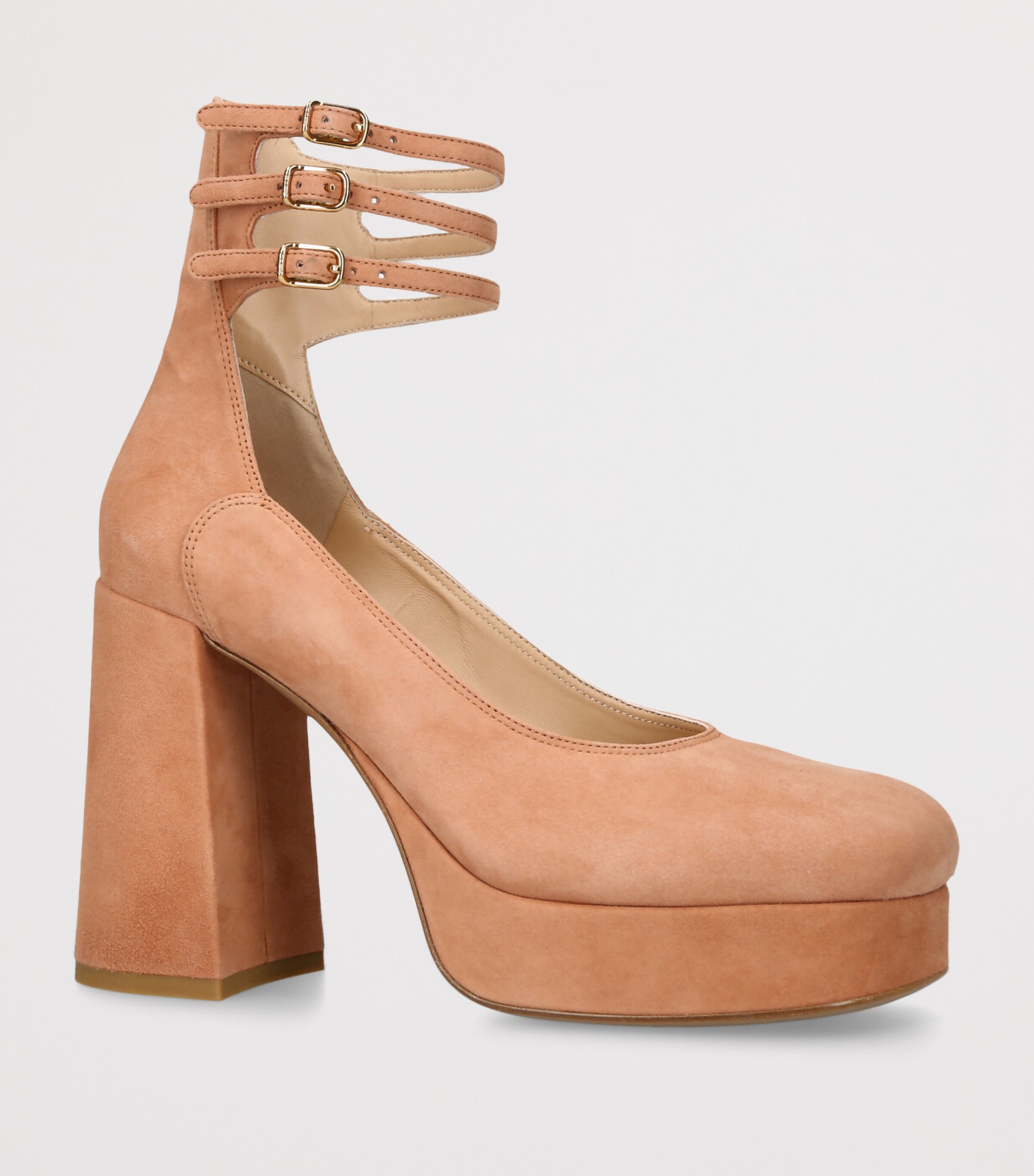 Chloé Suede Loti Platform Pumps 80 Peach Image 3