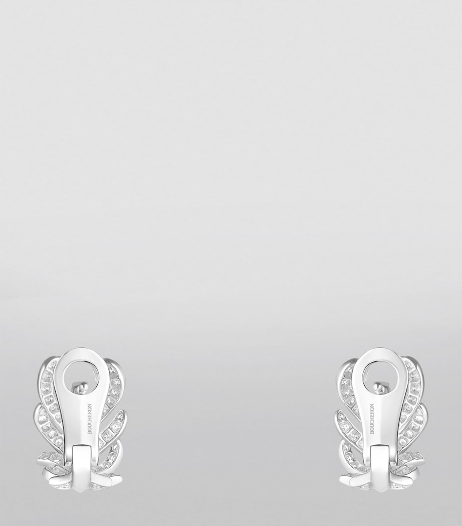 White Gold and Diamond Plume de Paon Clip-On Earrings WHITE GOLD Image 3