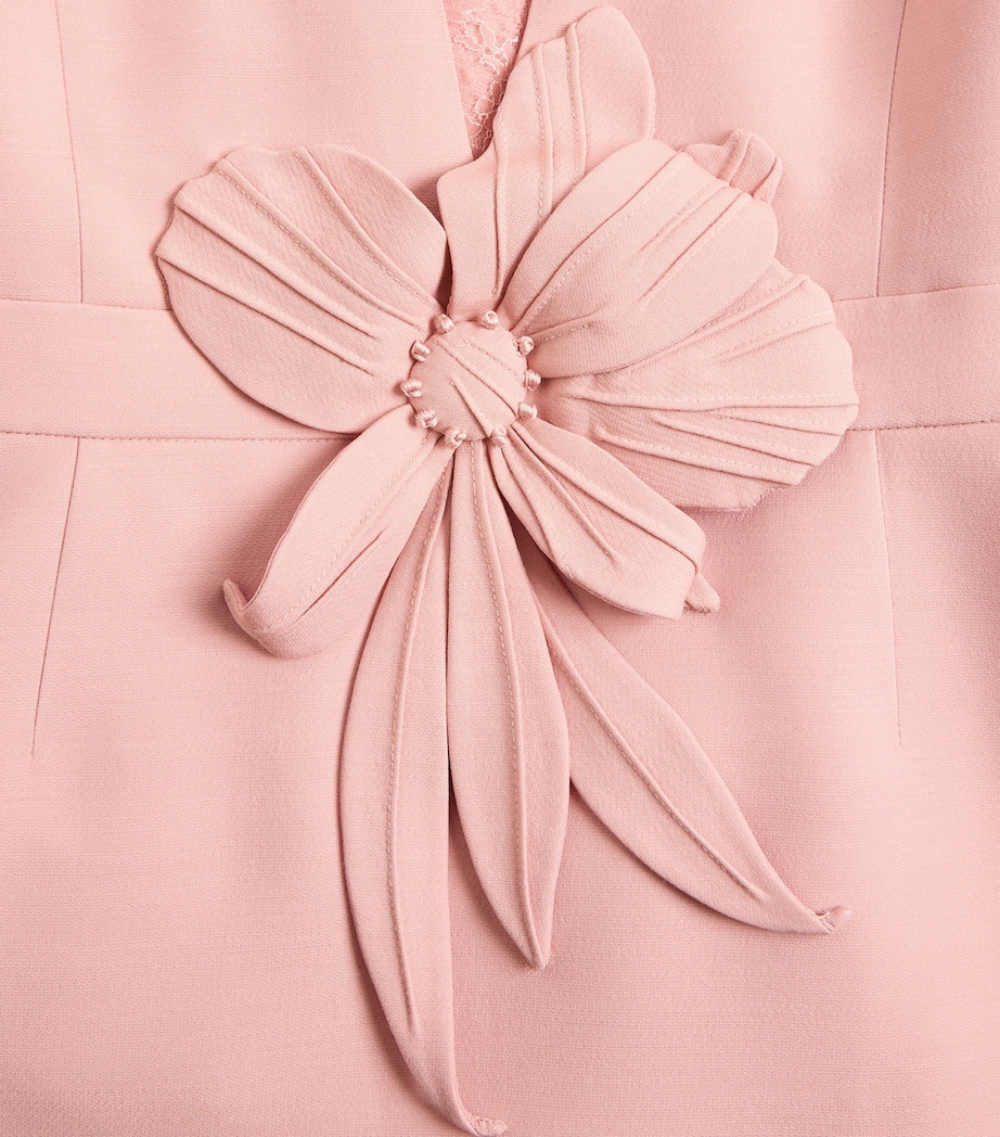 Valentino Womens Wool-Silk Floral Midi Dress Image 3