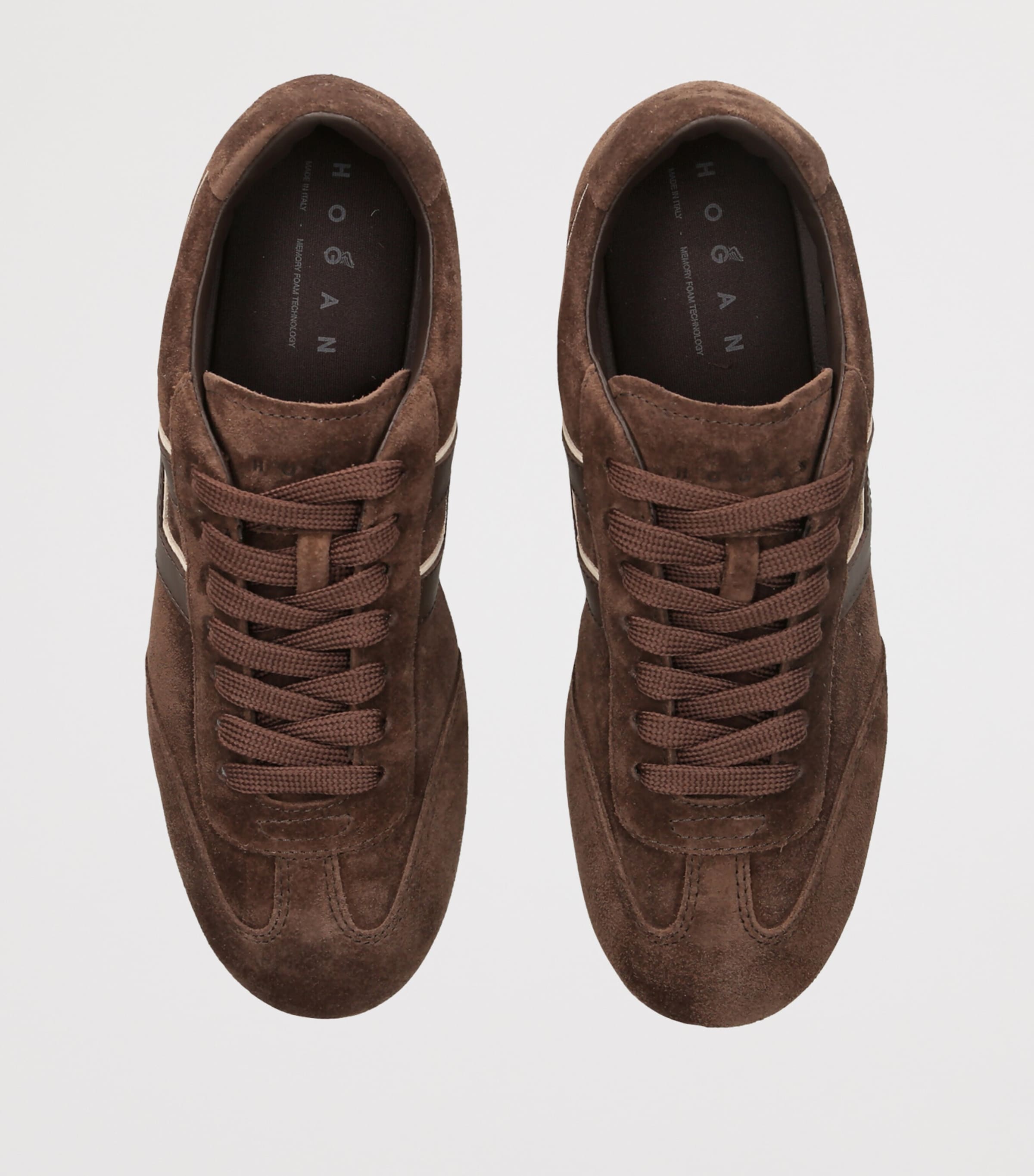 Hogan Suede Allacciato Sneakers Dark Brown Image 3