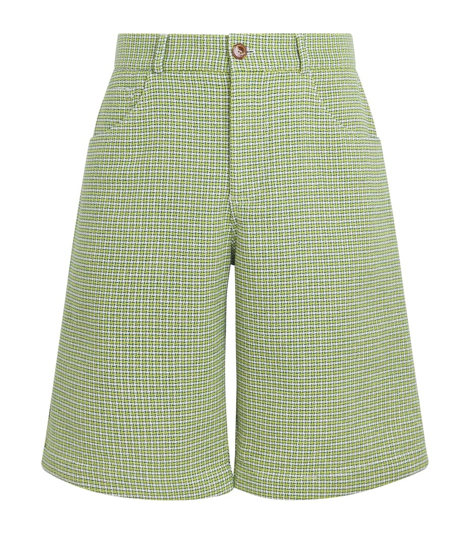 Séfr Mens Houndstooth Nasedo Shorts Soft Green Check Image 1