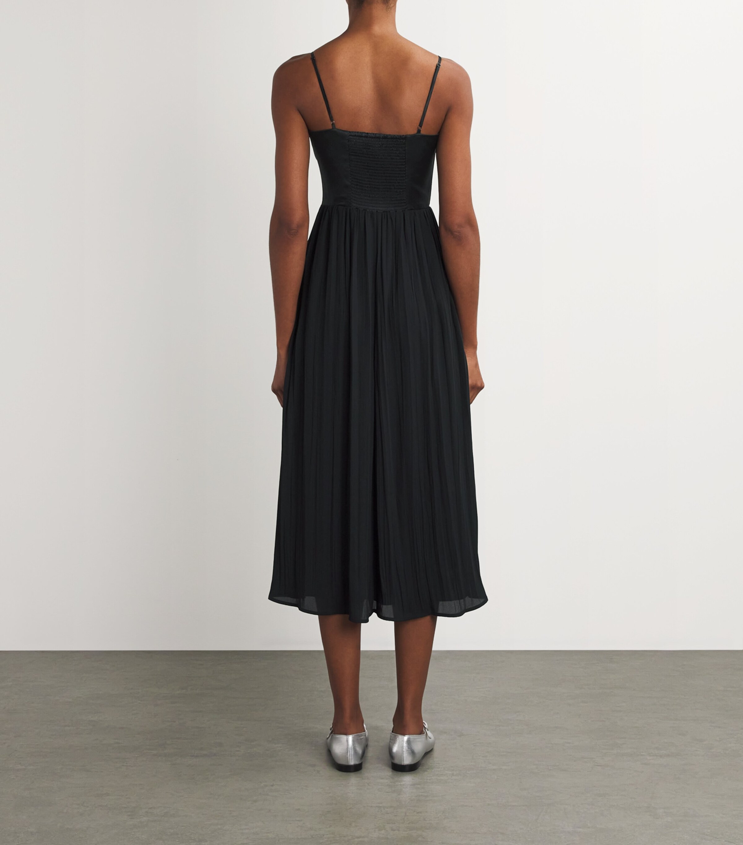 cotton gauze midi dress zara ITZA global-style-Harlan Satin Midi Dress 181 cmDress with square Windsor Flirting In Positano Color:Ballet
