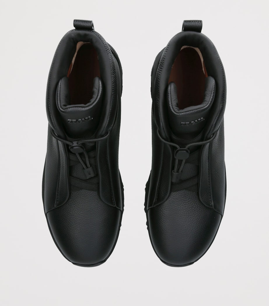Leather Triple Stitch Vetta Sneakers BLACK Image 4