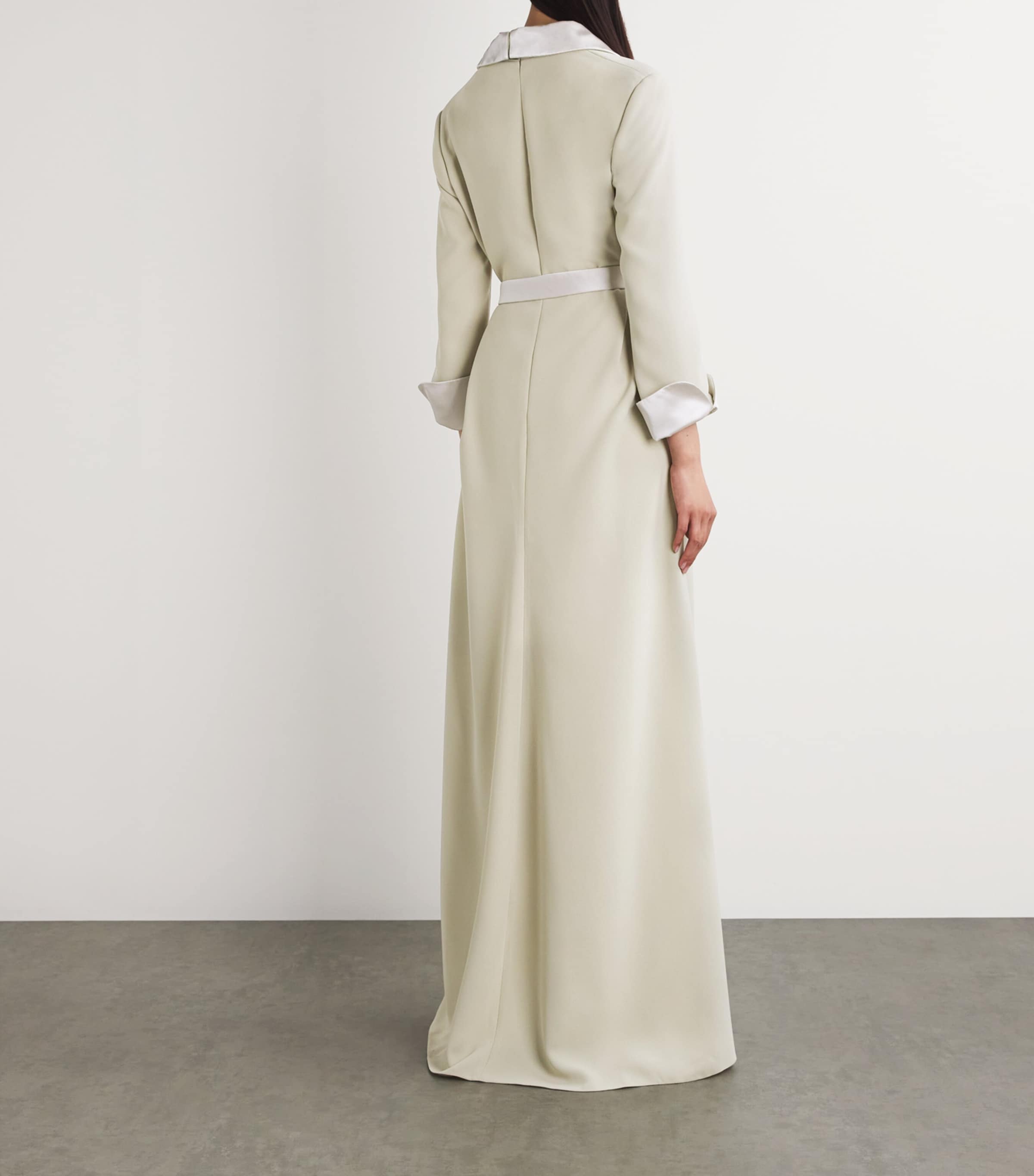 Alexis Mabille Womens Crepe Belted Gown Beige Image 3