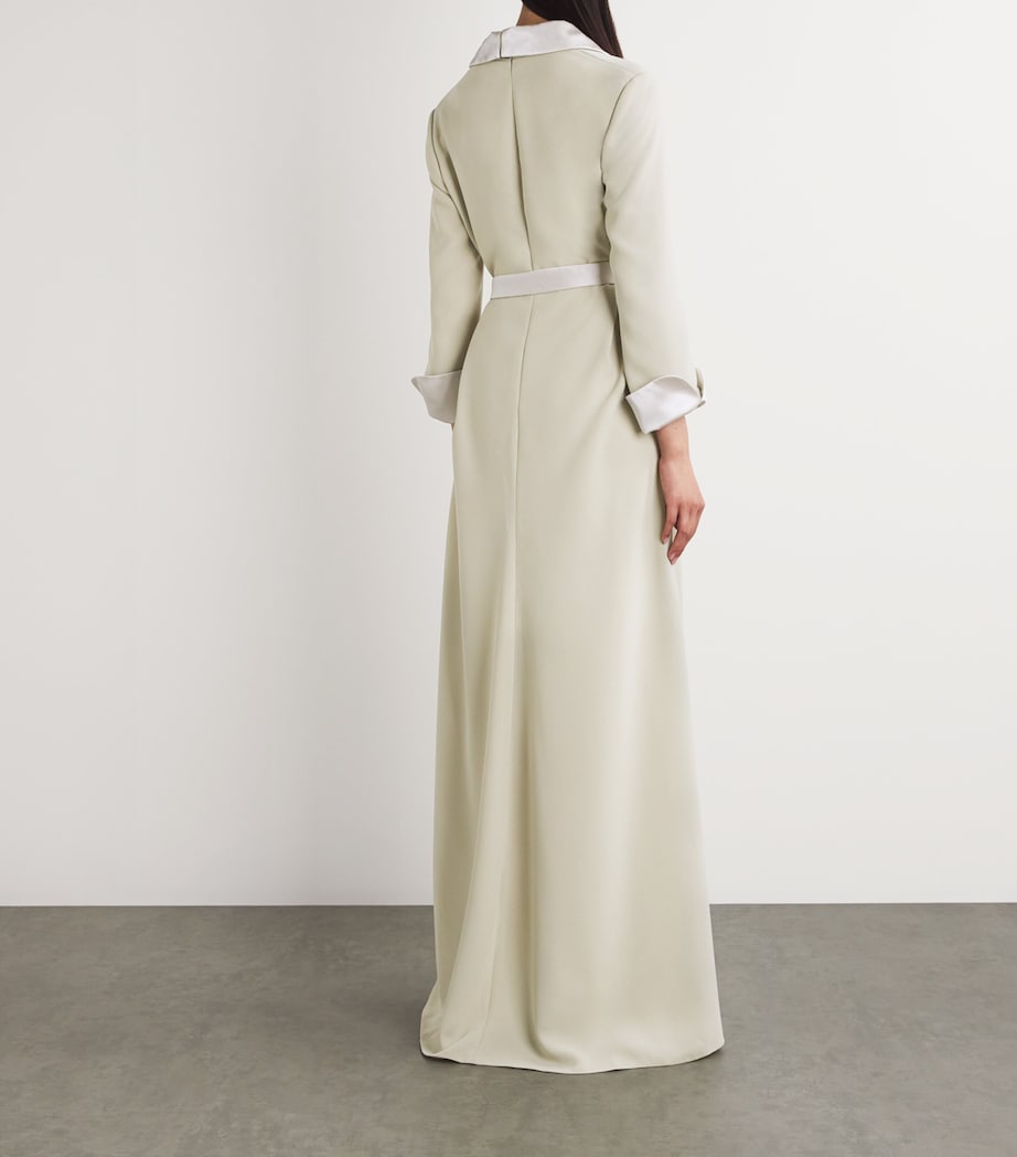 Alexis Mabille Womens Crepe Belted Gown Beige Image 3