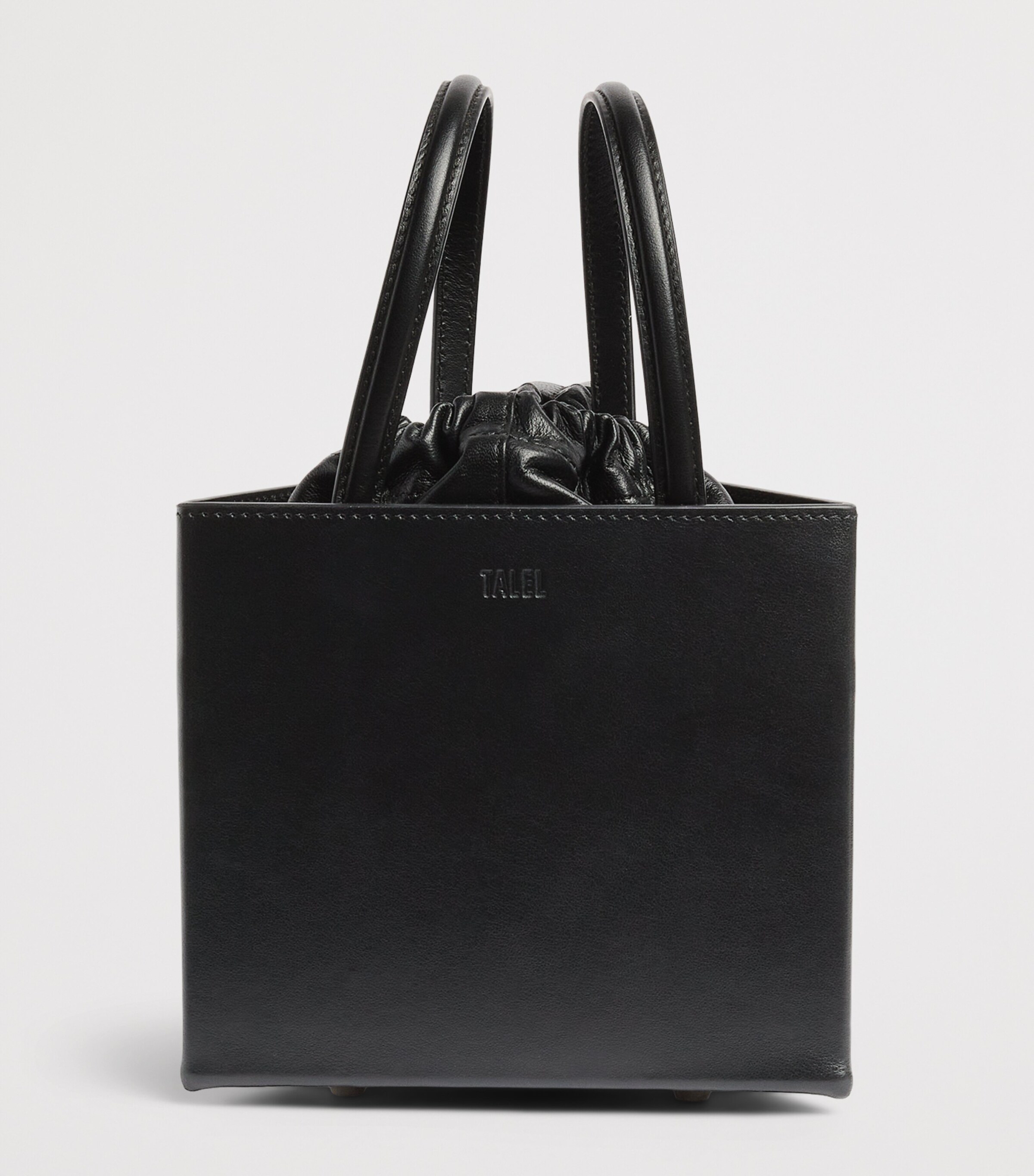 Talel Paris Leather Triangle Top-Handle Bag Black Image 3