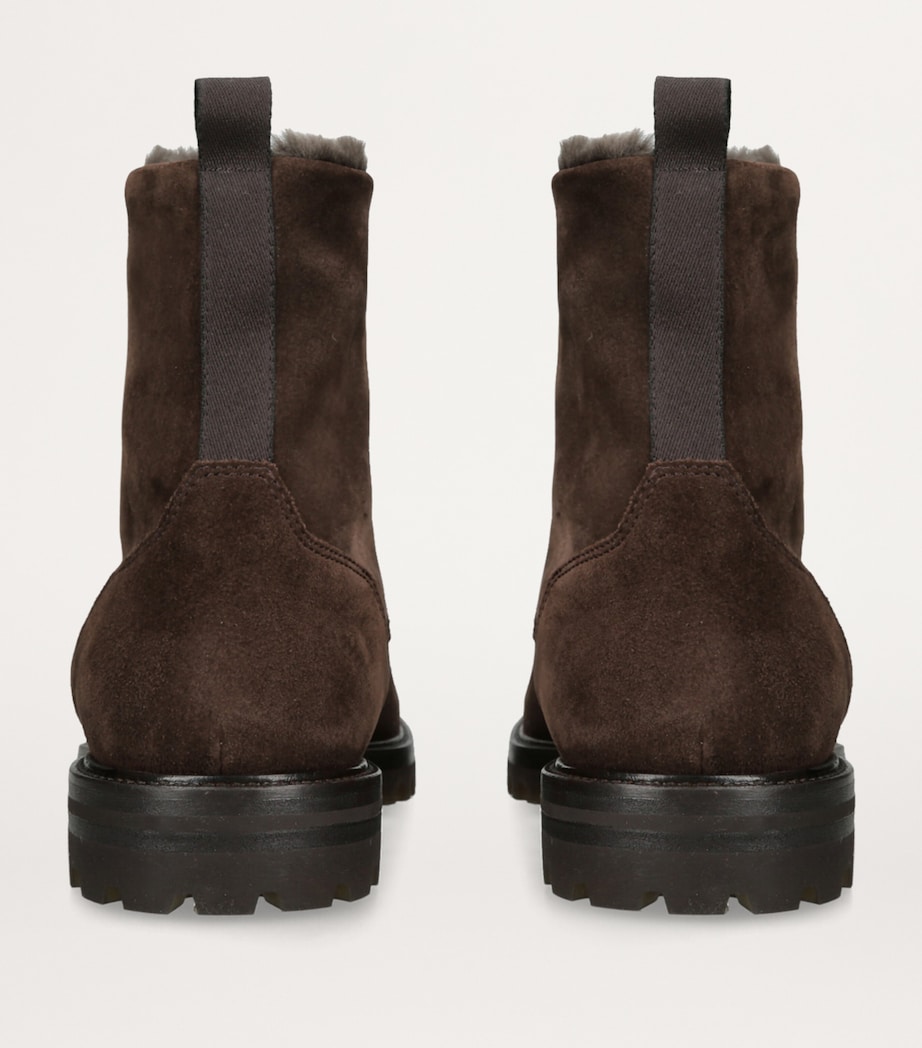 Suede Turbine Ankle Boots DARK BROWN Image 2