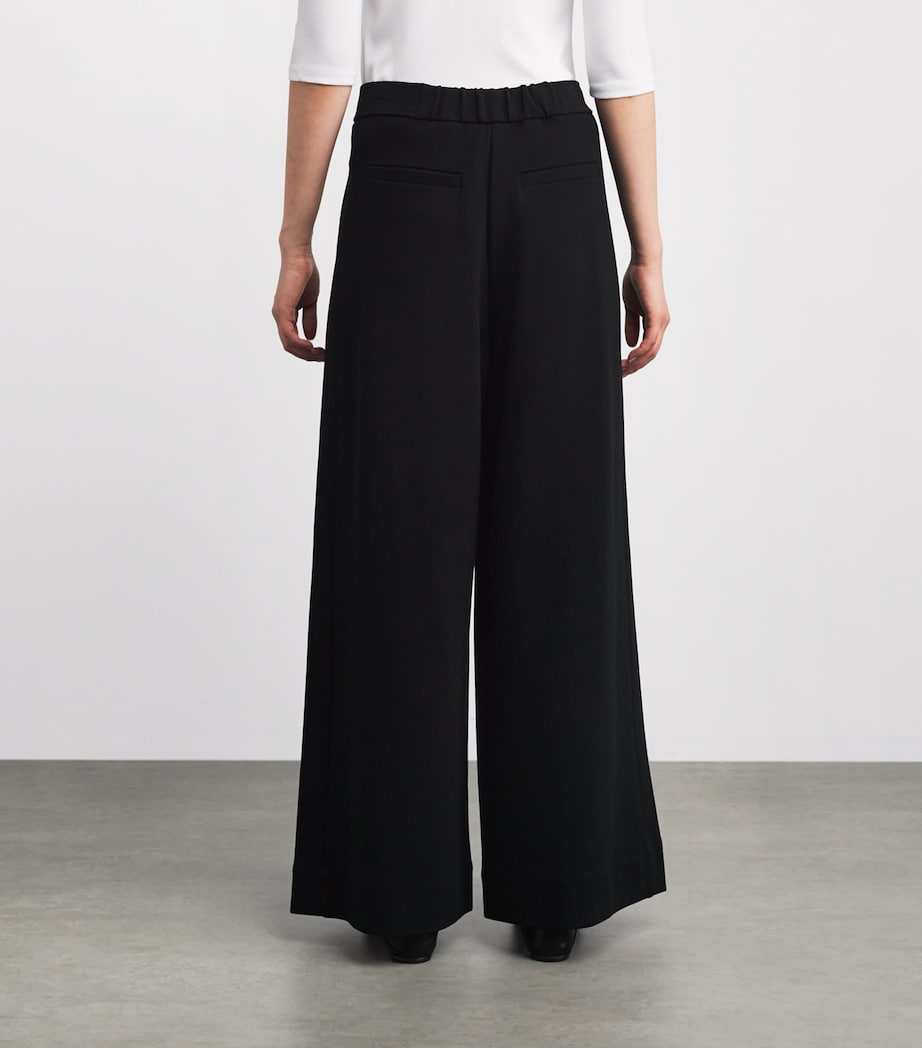 Jersey Wide-Leg Trousers BLACK Image 4