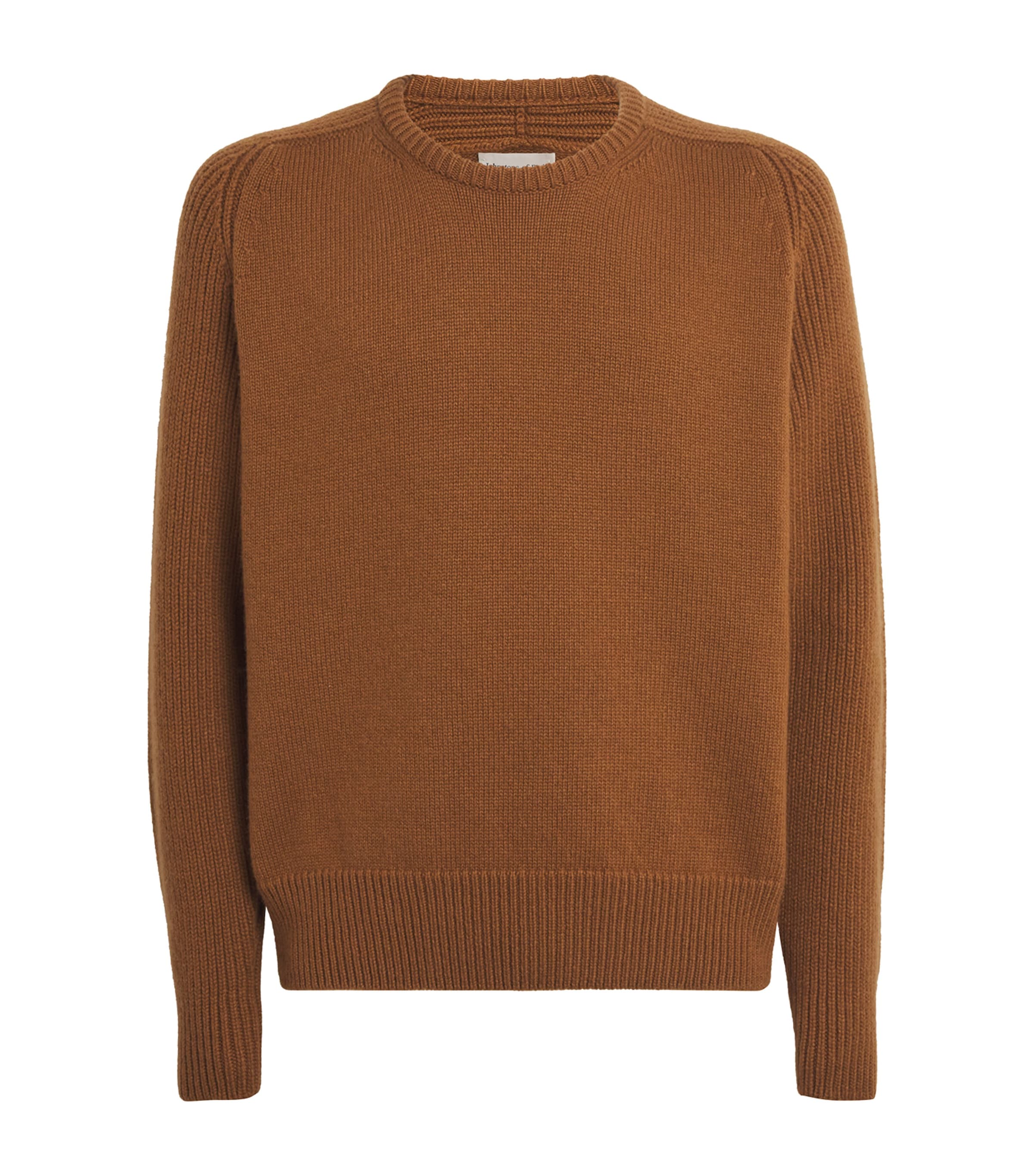 Johnstons Of Elgin Cashmere Ribbed-sleeve Sweater In Brown