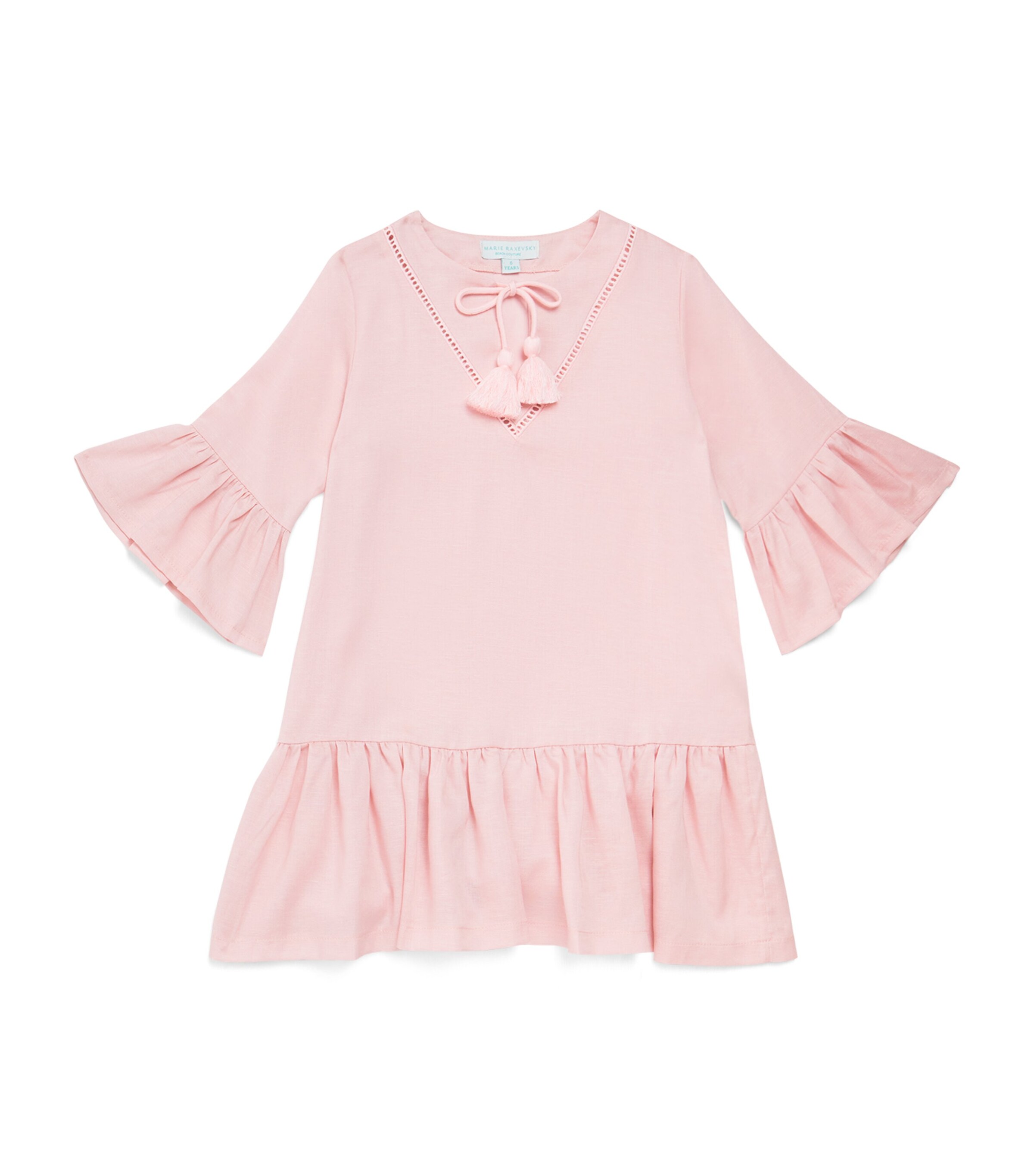 MARIE RAXEVSKY LINEN-BLEND KAFTAN DRESS